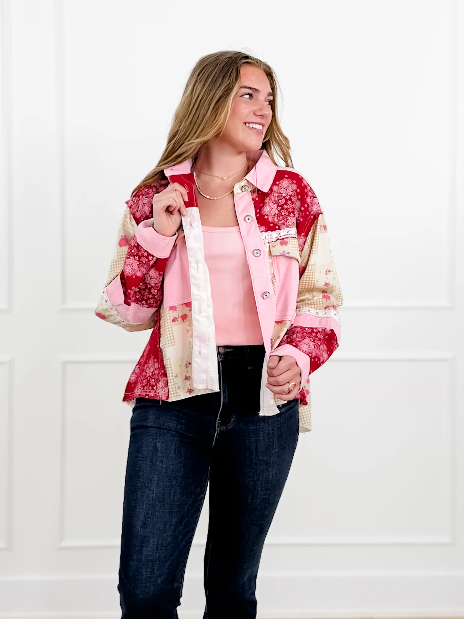 POL Multi Print Long Sleeve Button Up Jacket - Image 3