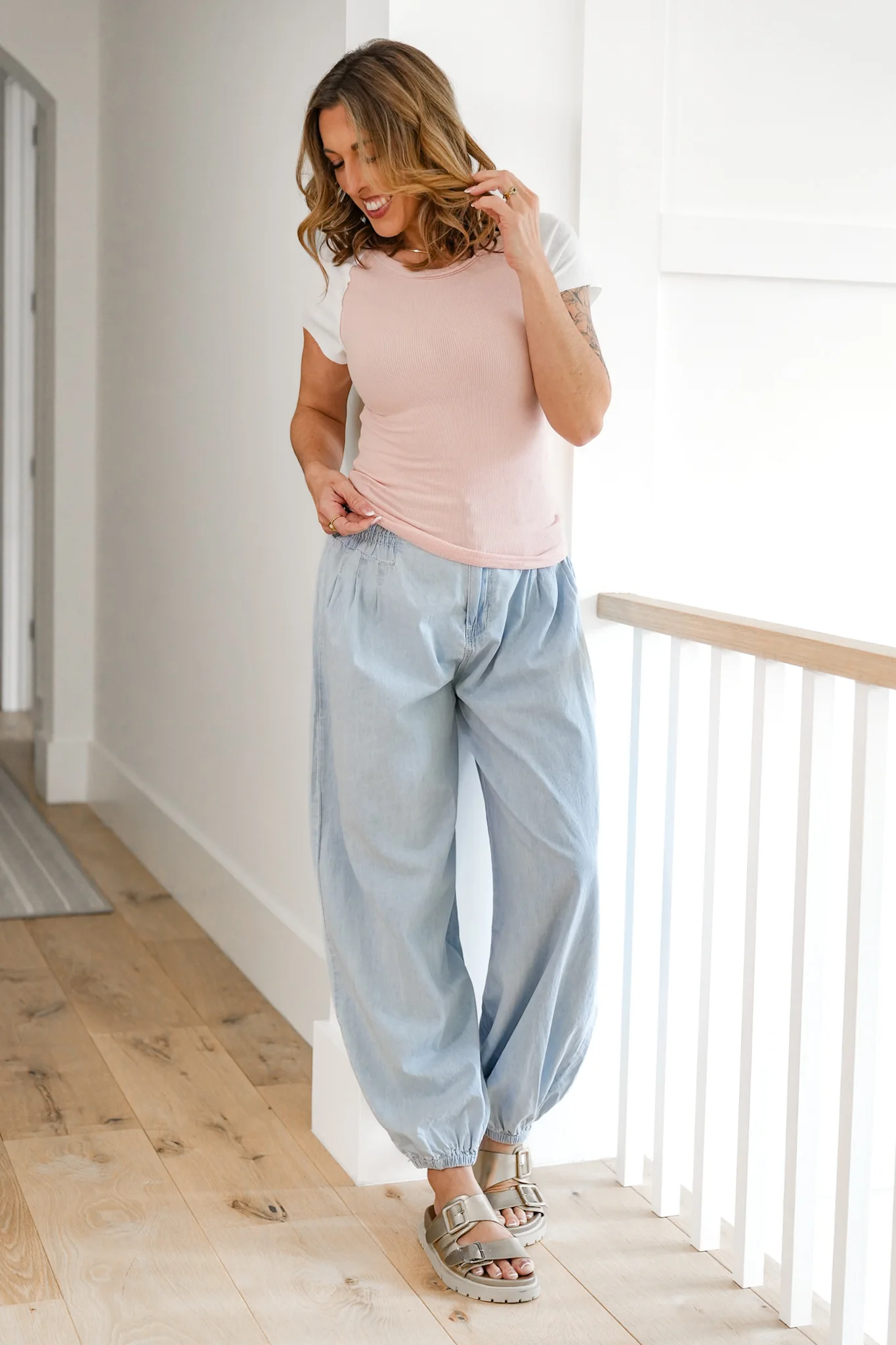 POL Ribbed Short Sleeve Round Neck Top - Image 5
