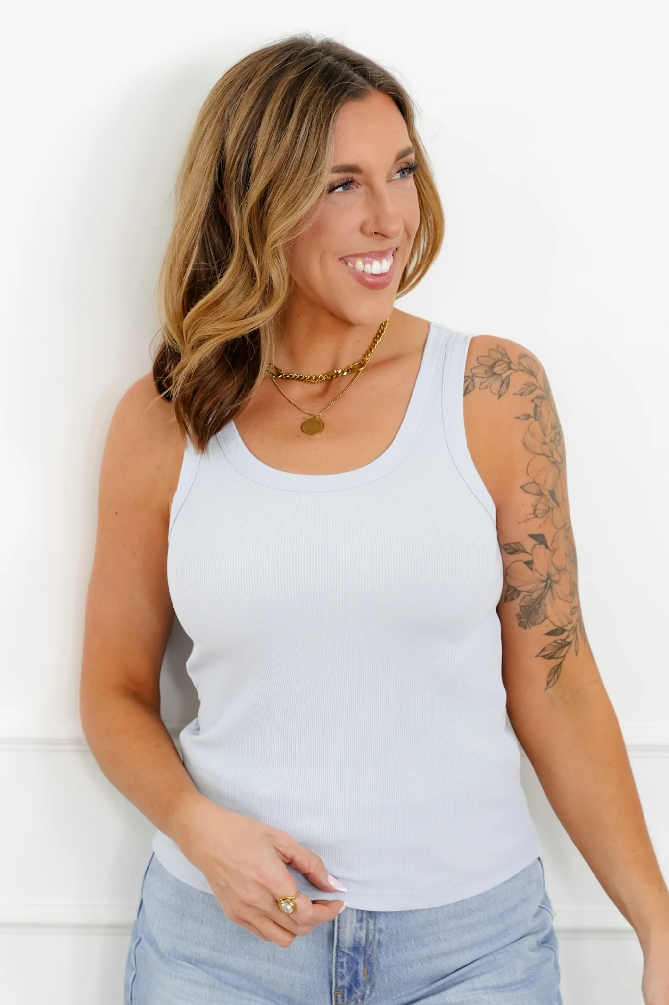 POL Ribbed Sleeveless Round Neck Tank Top - Image 6