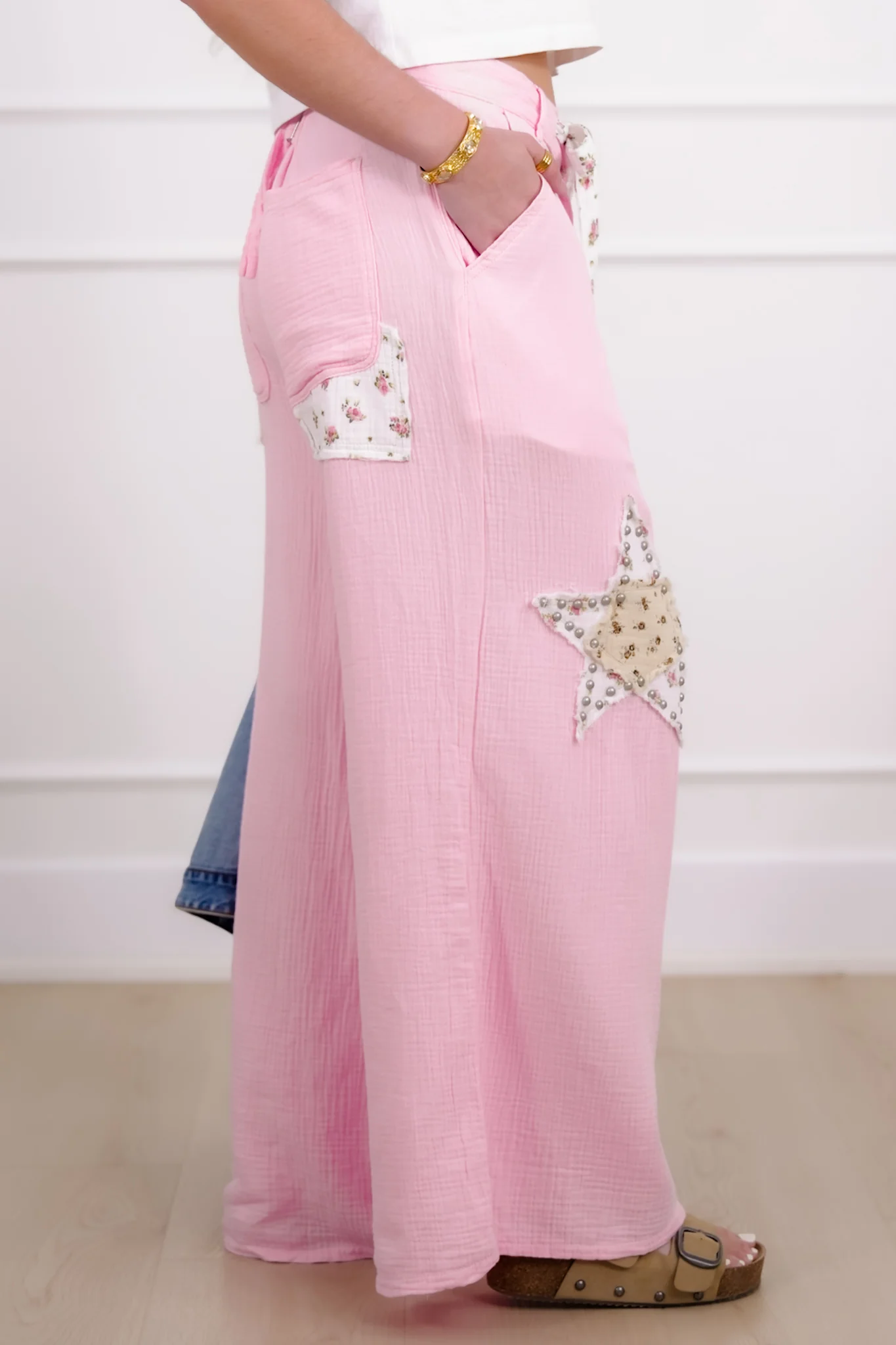 POL Star Patch High Rise Wide Leg Pants - Image 6