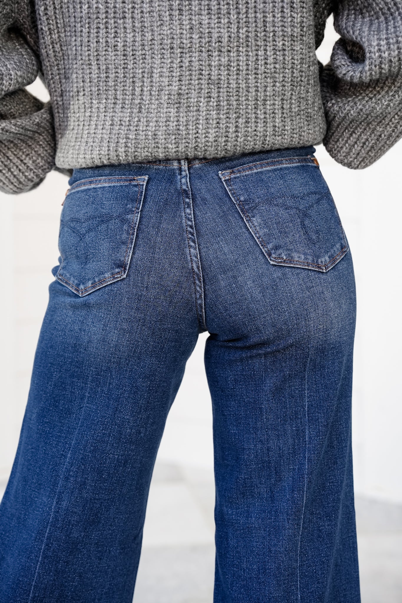 Restock! Judy Blue Retrograde High Rise Dark Wash Tummy Control Wide Leg Jeans - Image 4