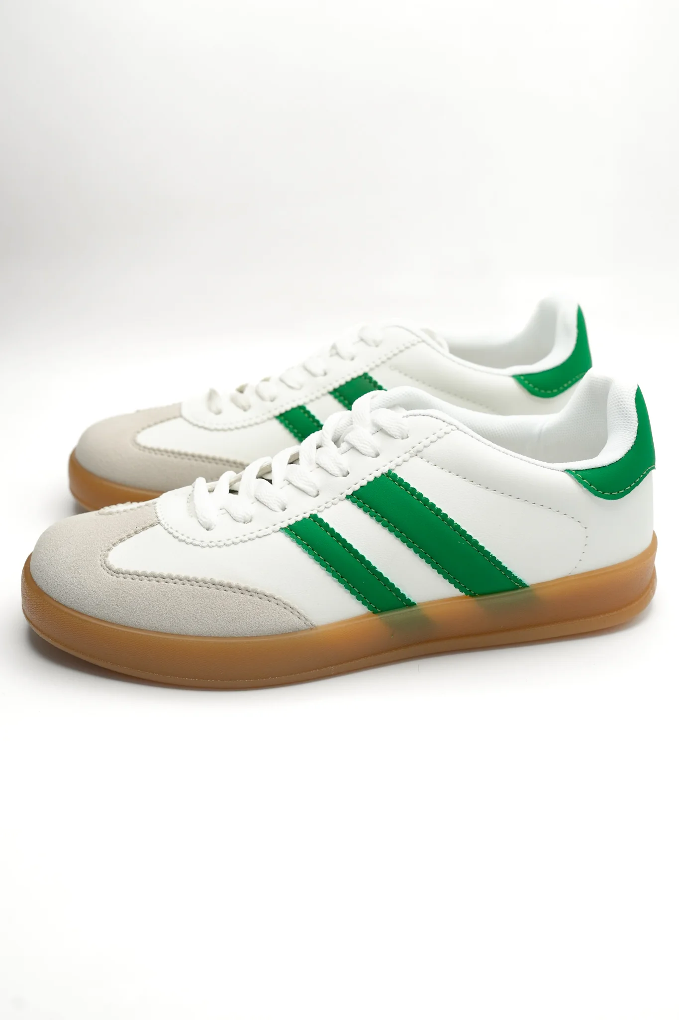 Retro Stripe Lace Up Gum Sole Sneakers - Image 5