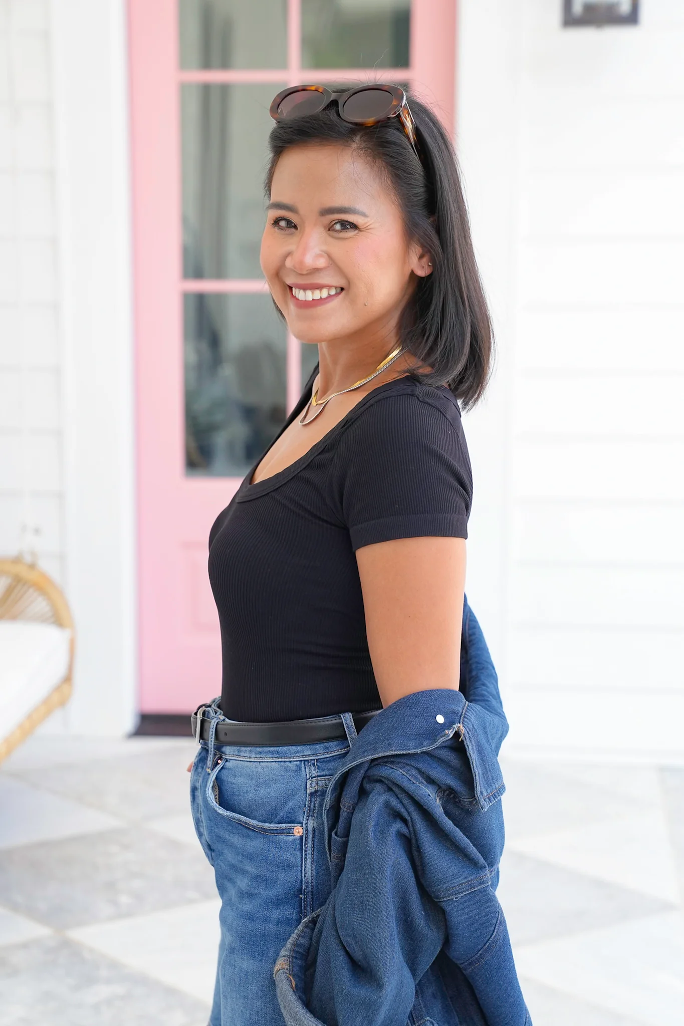 Ribbed Knit Short Sleeve Scoop Neck Bodysuit - Image 5