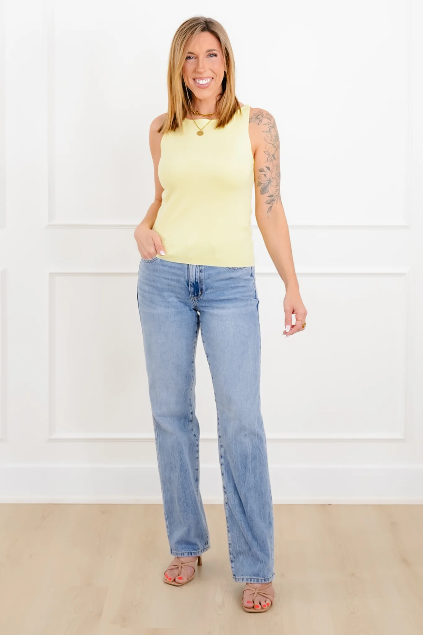 Ribbed Sleeveless Boat Neck Sweater Tank Top - Image 5
