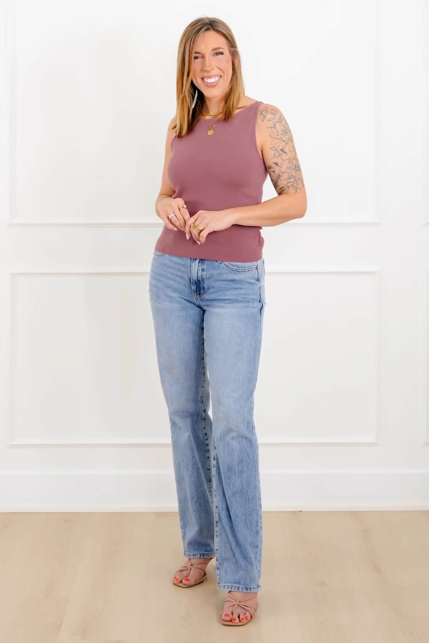 Ribbed Sleeveless Boat Neck Sweater Tank Top - Image 7