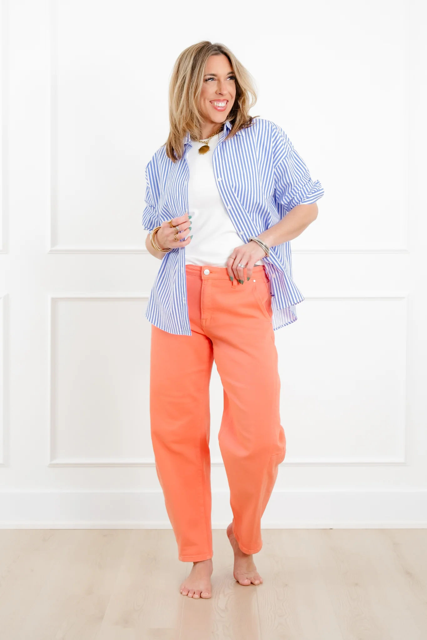 Risen x FP High Rise Coral Reef Relaxed Cuffed Barrel Jeans - Image 3