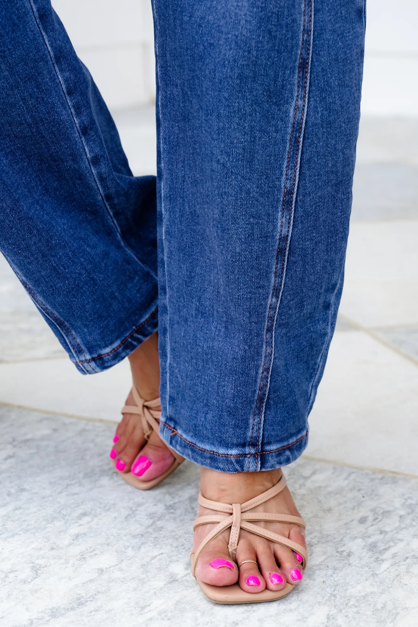 Restock! Risen High Rise Dark Wash Boyfriend Cuffed Barrel Jeans - Image 4