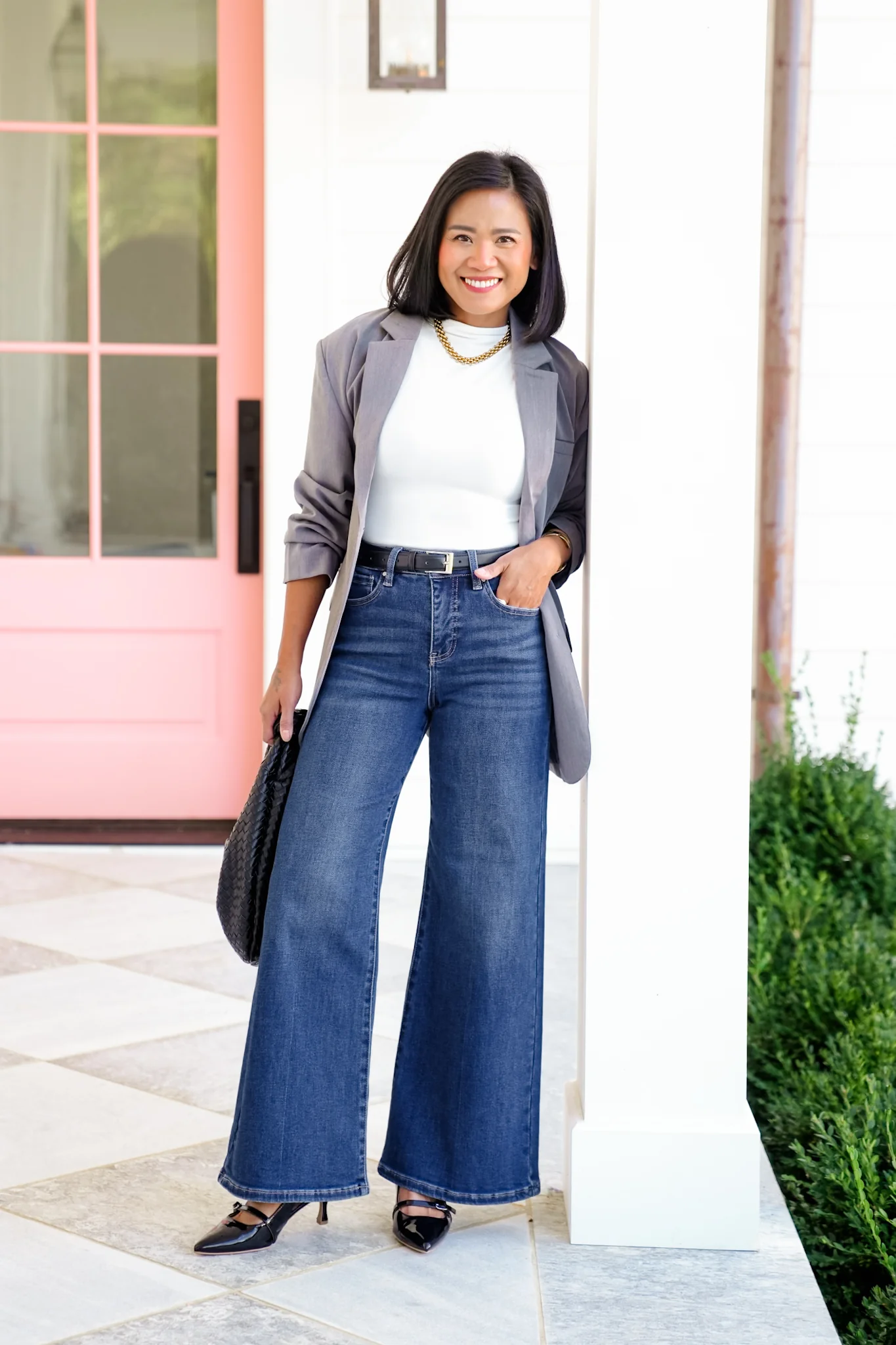 Risen The Opalite High Rise Dark Wash Tummy Control Palazzo Jeans - Image 13