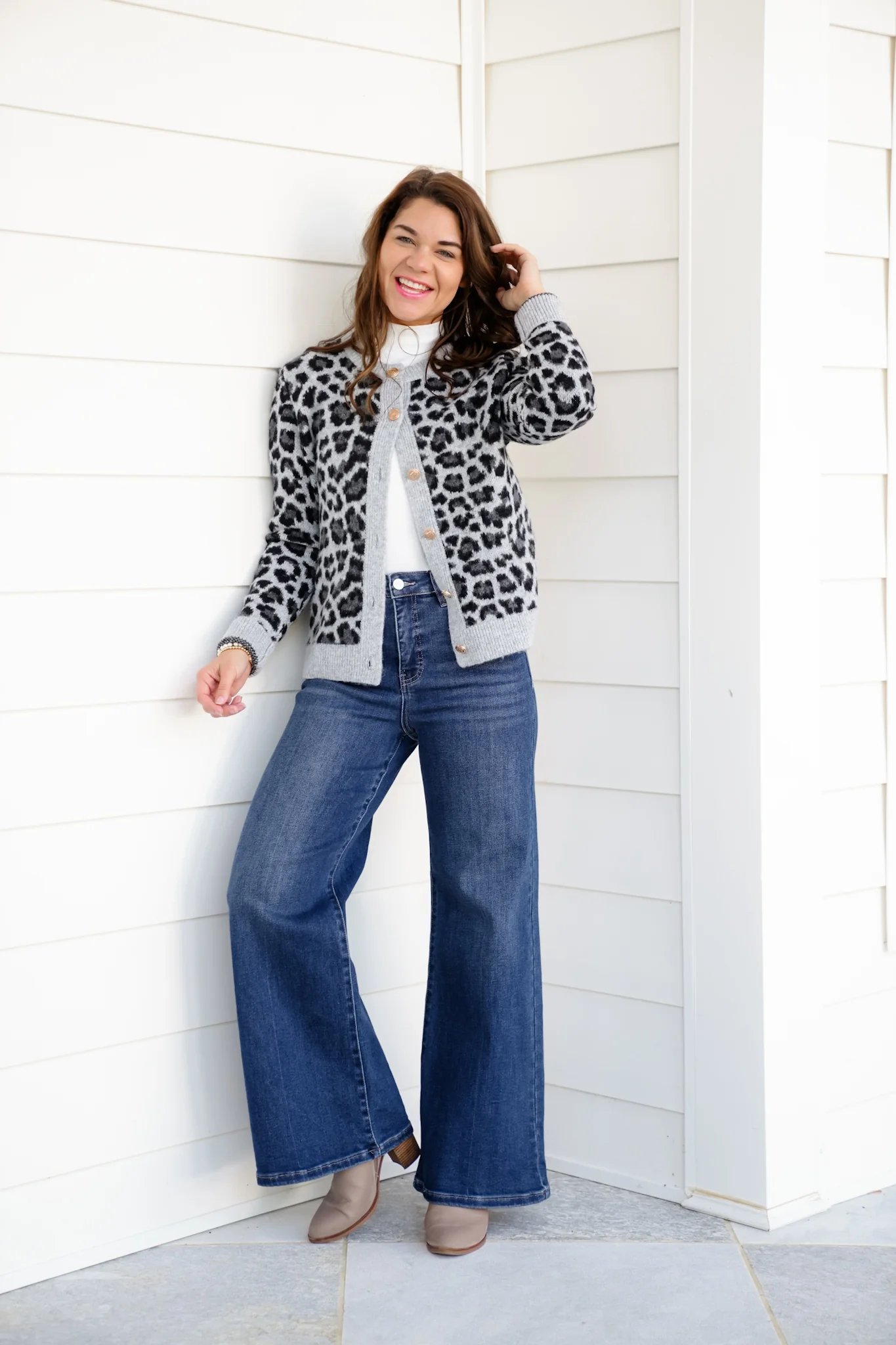 Risen The Opalite High Rise Dark Wash Tummy Control Palazzo Jeans - Image 17