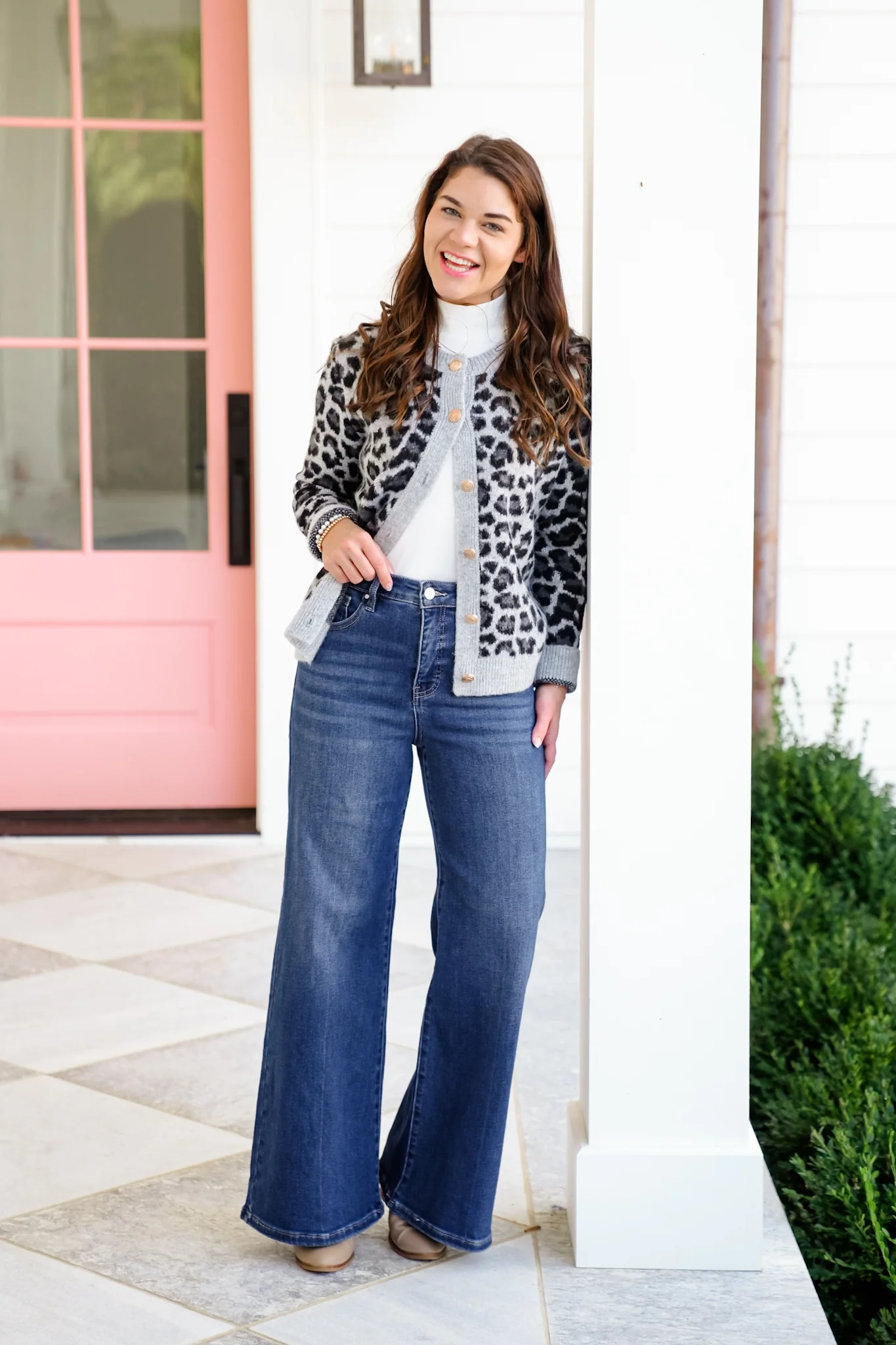 Risen The Opalite High Rise Dark Wash Tummy Control Palazzo Jeans - Image 5