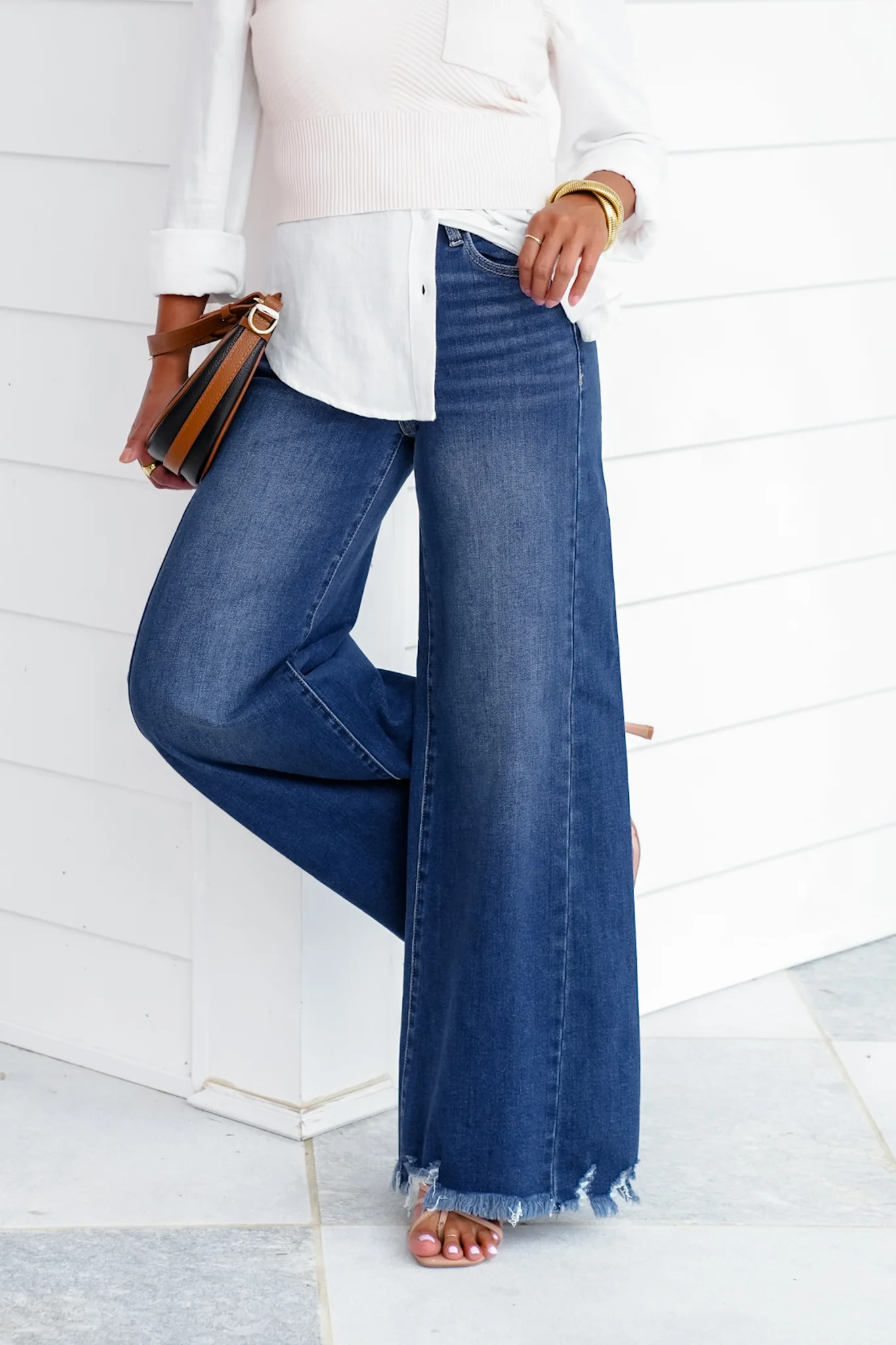 Restock! Risen High Rise Dark Wash Wide Leg Jeans - Image 10