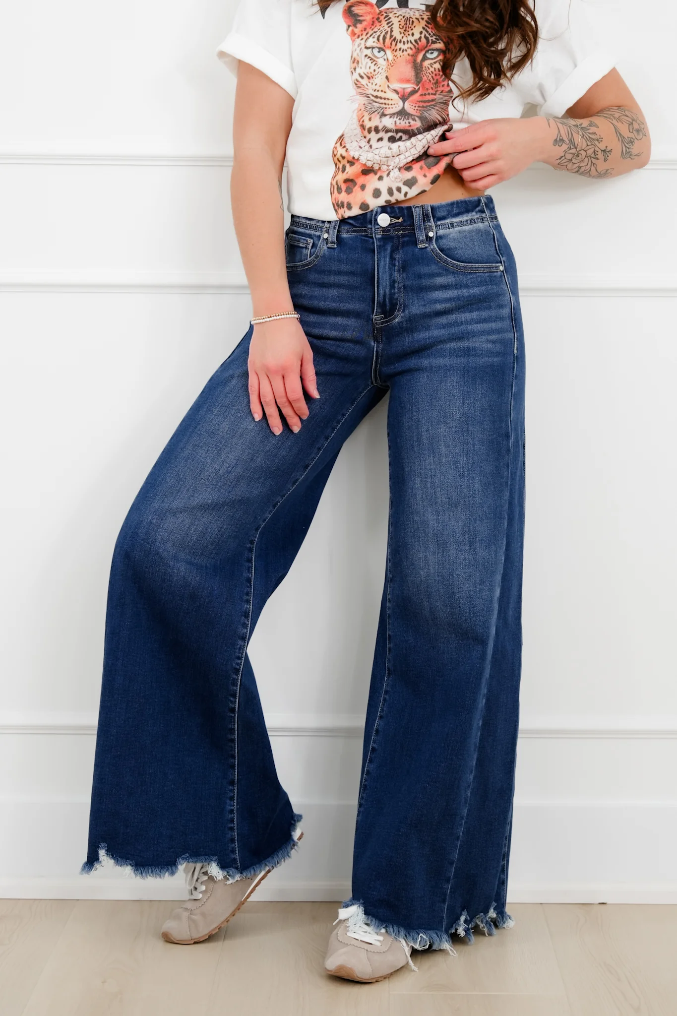 Restock! Risen High Rise Dark Wash Wide Leg Jeans - Image 20