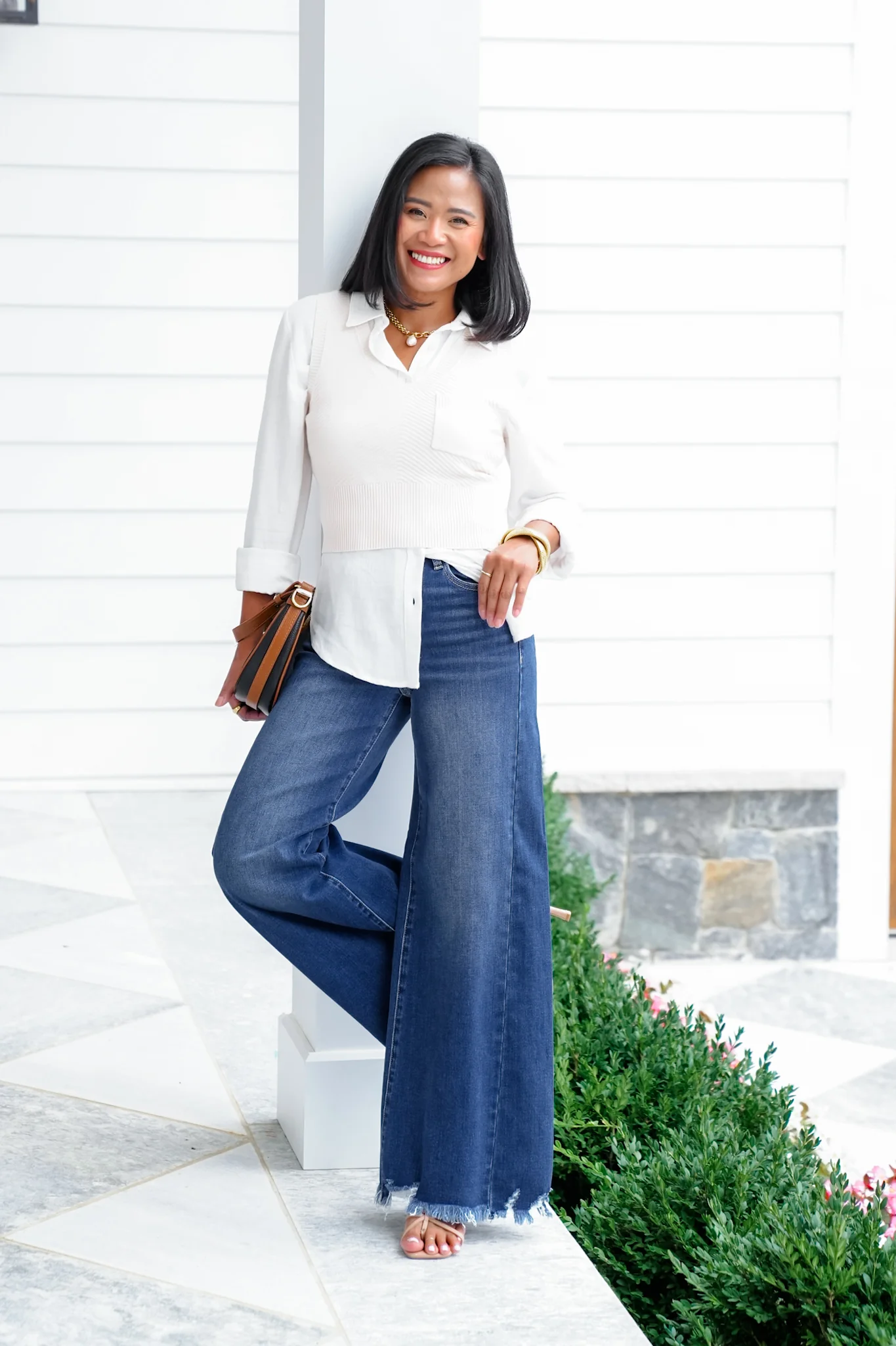 Restock! Risen High Rise Dark Wash Wide Leg Jeans - Image 7