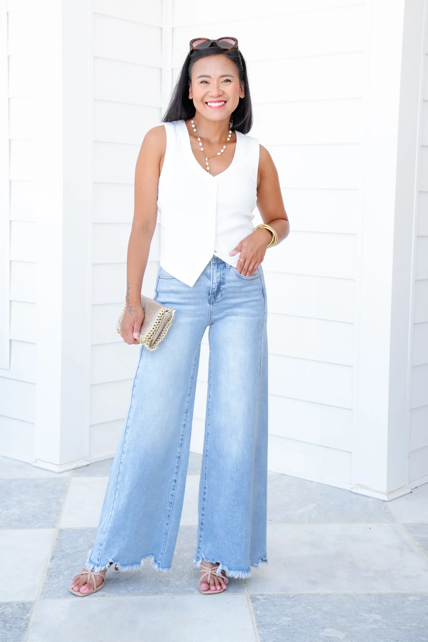 Restock! Risen High Rise Light Wash Wide Leg Jeans - Image 14
