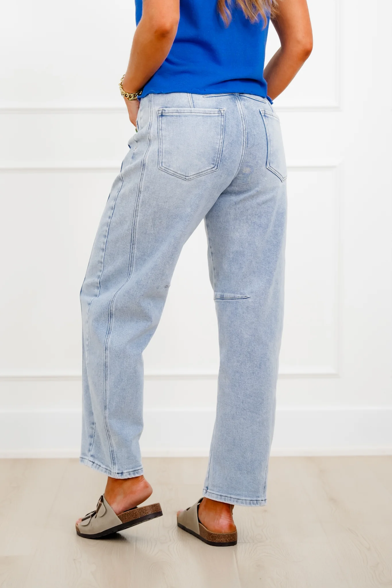Restock! Risen The Hollis Light Wash Boyfriend Cuffed Barrel Jeans - Image 12
