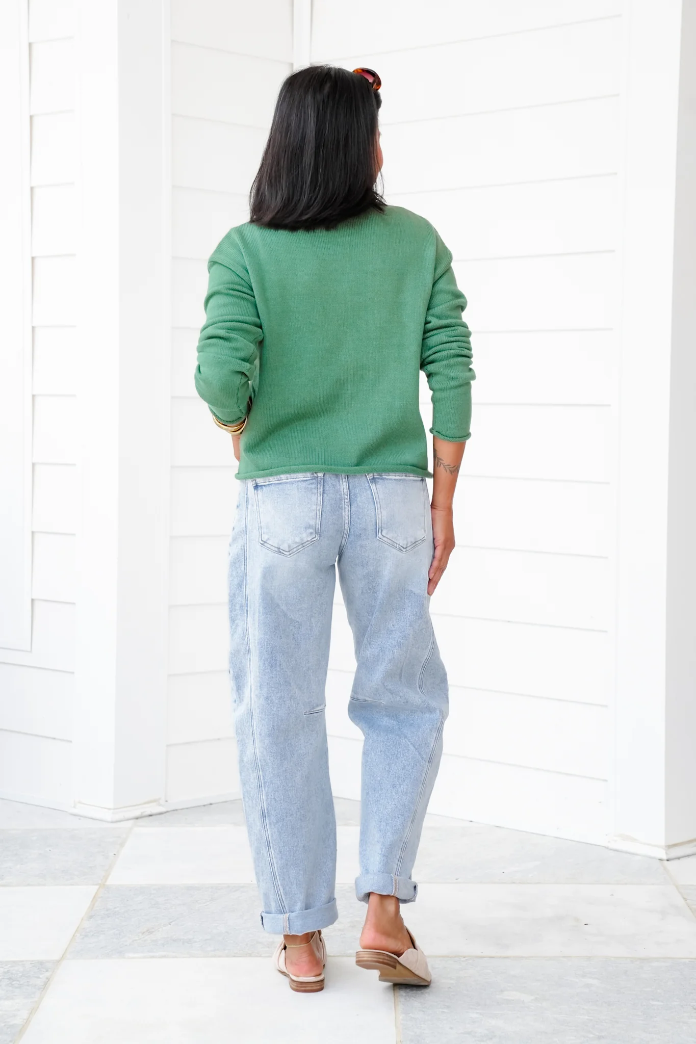 Restock! Risen The Hollis Light Wash Boyfriend Cuffed Barrel Jeans - Image 5