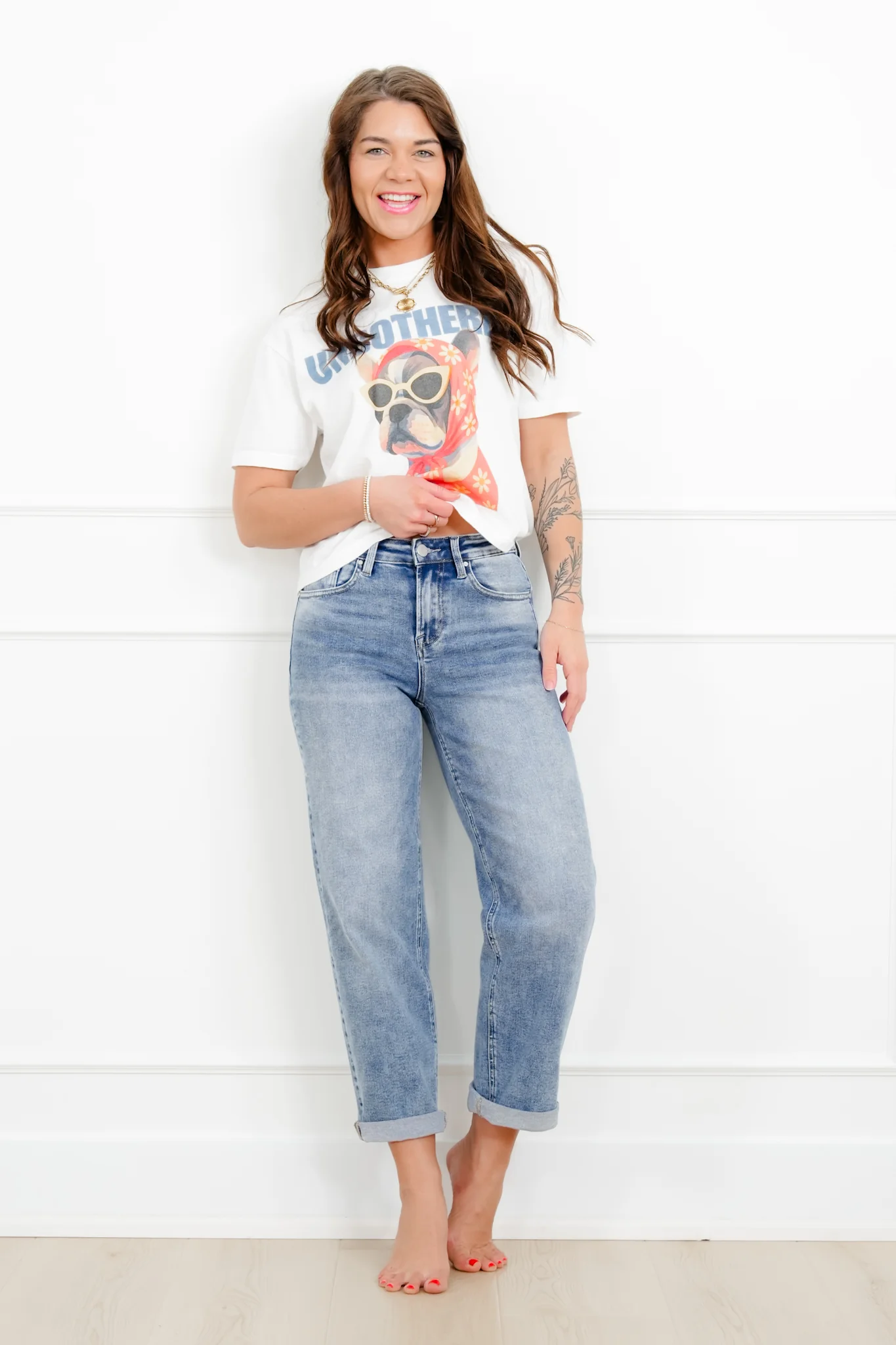 Restock! Risen High Rise Medium Wash Boyfriend Jeans - Image 5
