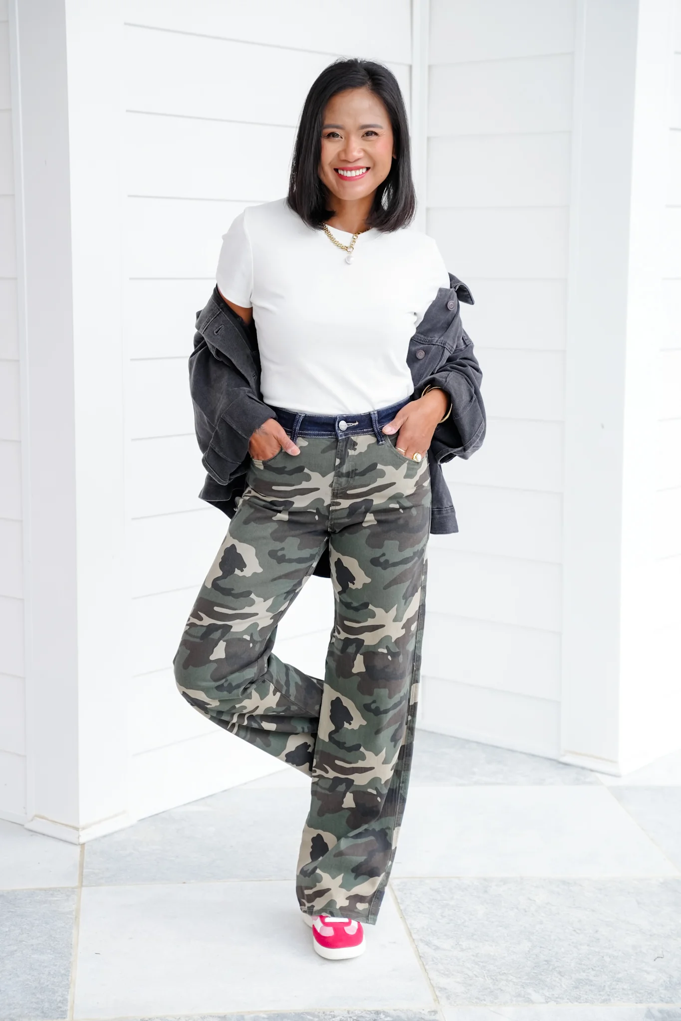 Risen Mid Rise Camo Wide Straight Leg Pants - Image 4