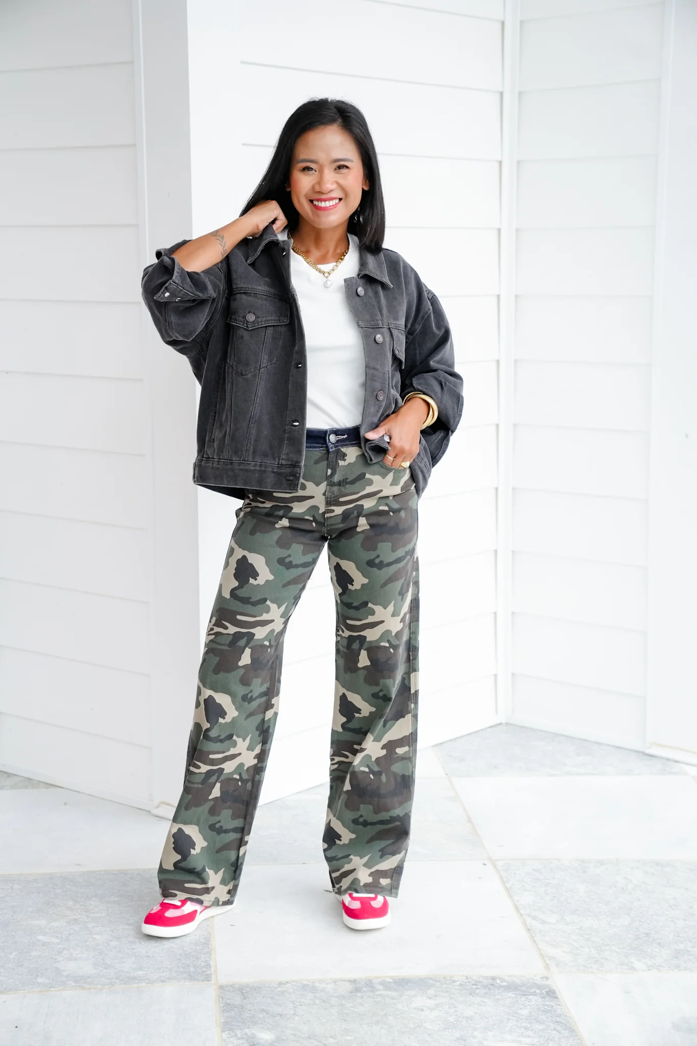 Risen Mid Rise Camo Wide Straight Leg Pants - Image 7