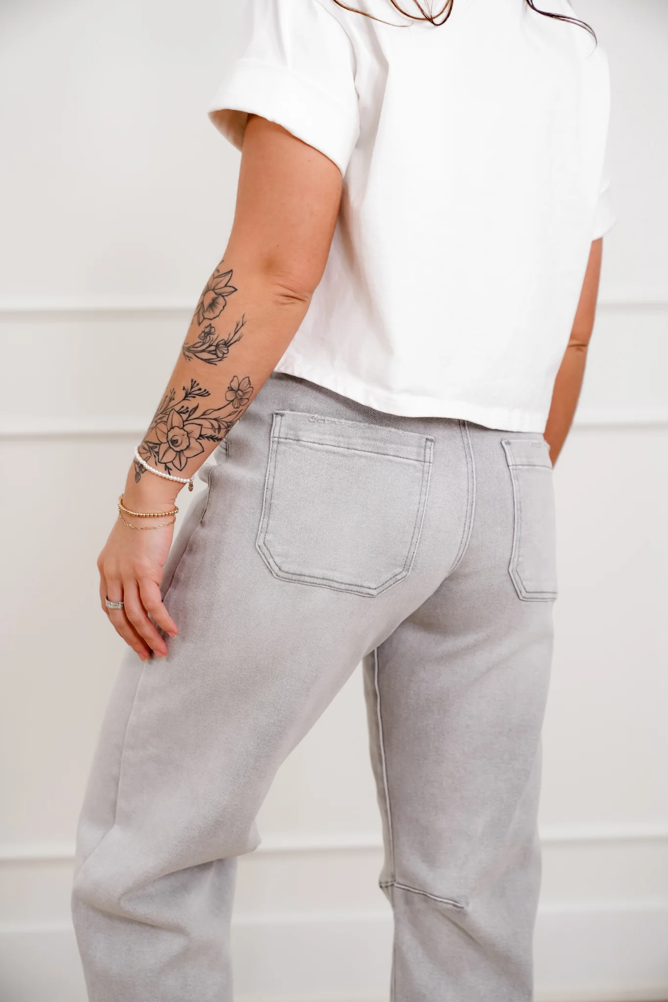 Restock! Risen The Stormi High Rise Grey Barrel Jeans with Patch Pockets - Image 4