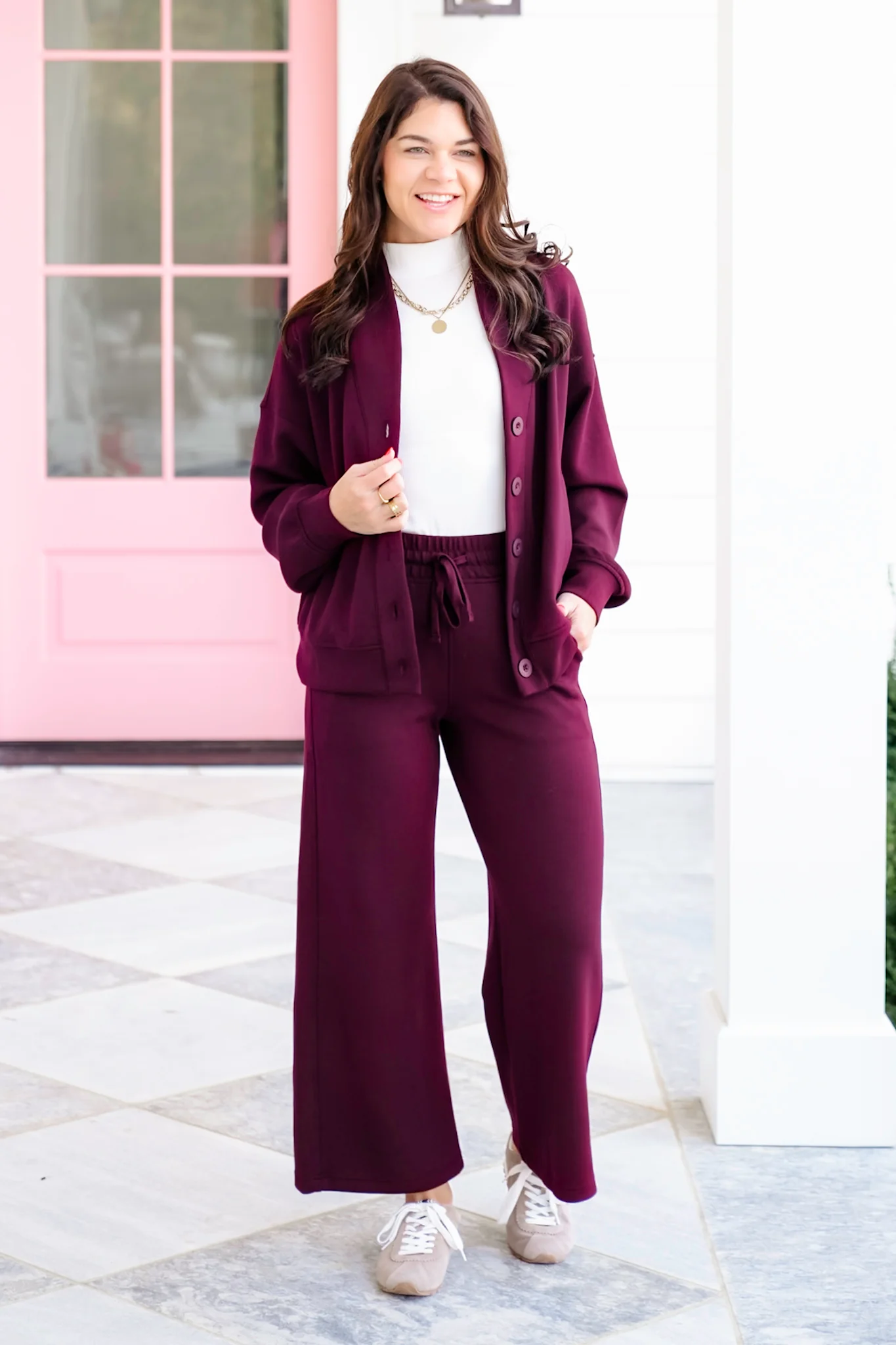 Elastic Waist Wide Leg Knit Pants - Image 12