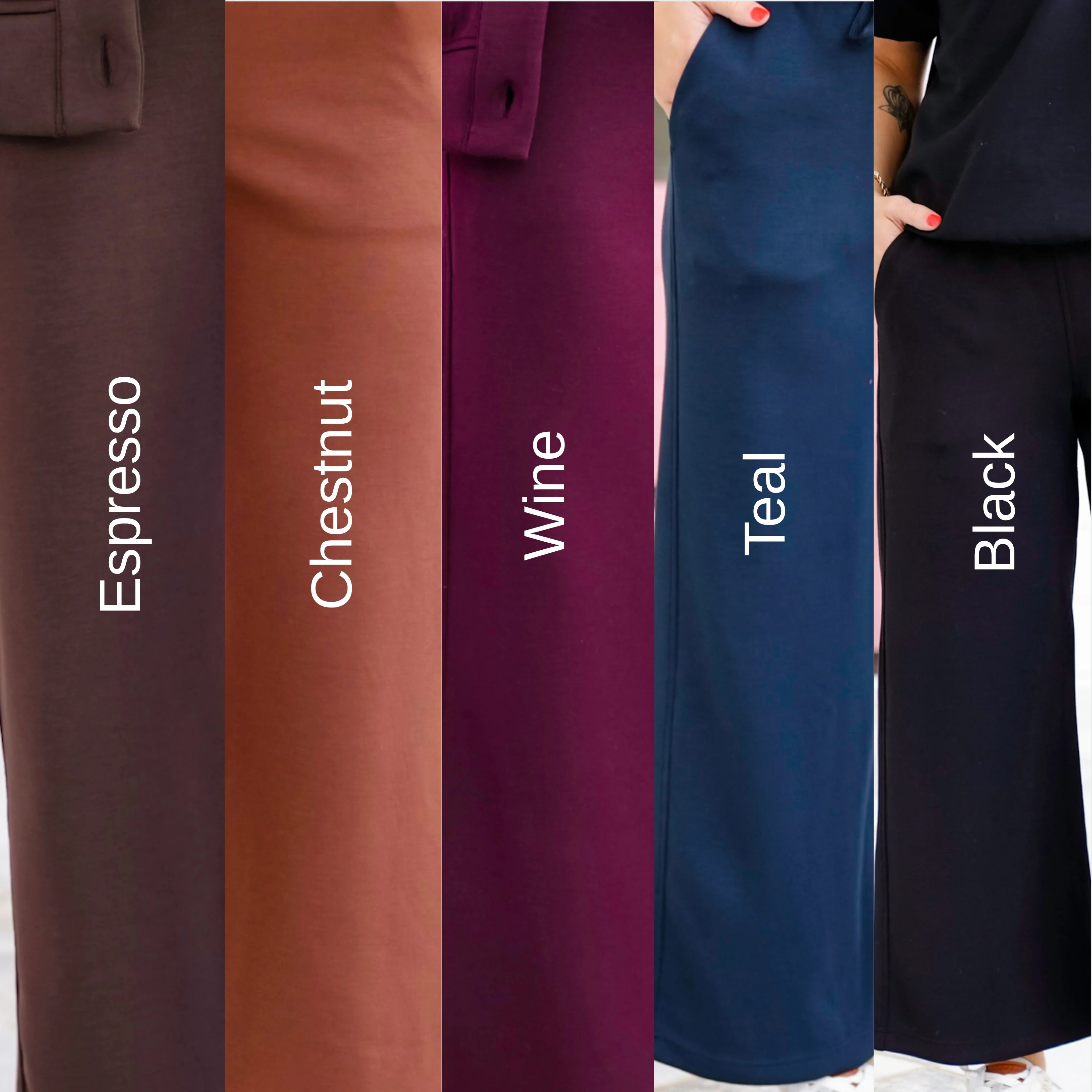 Elastic Waist Wide Leg Knit Pants - Image 13
