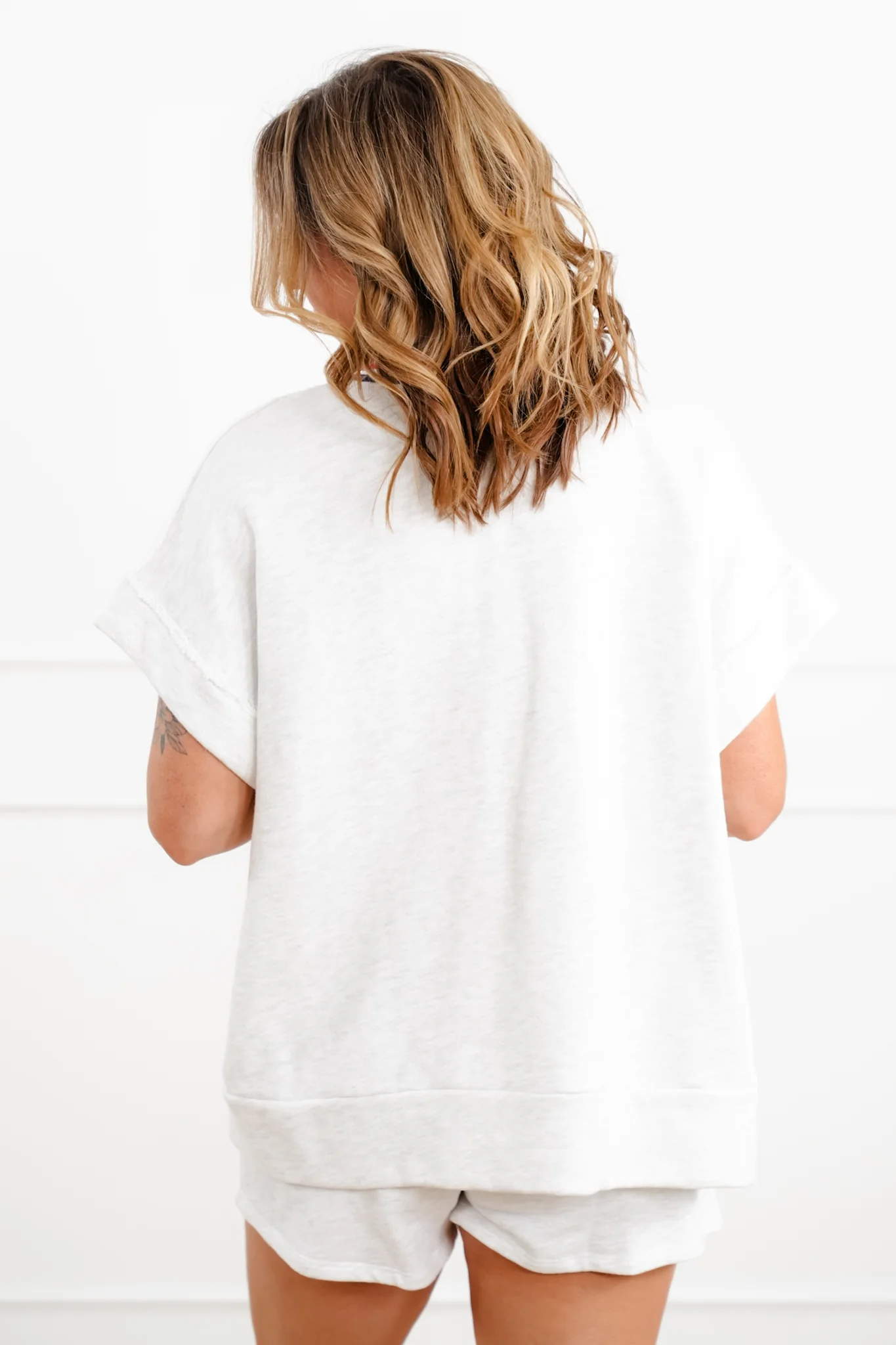 Short Sleeve Button Down Top with Stripe Trim Detail - Image 5