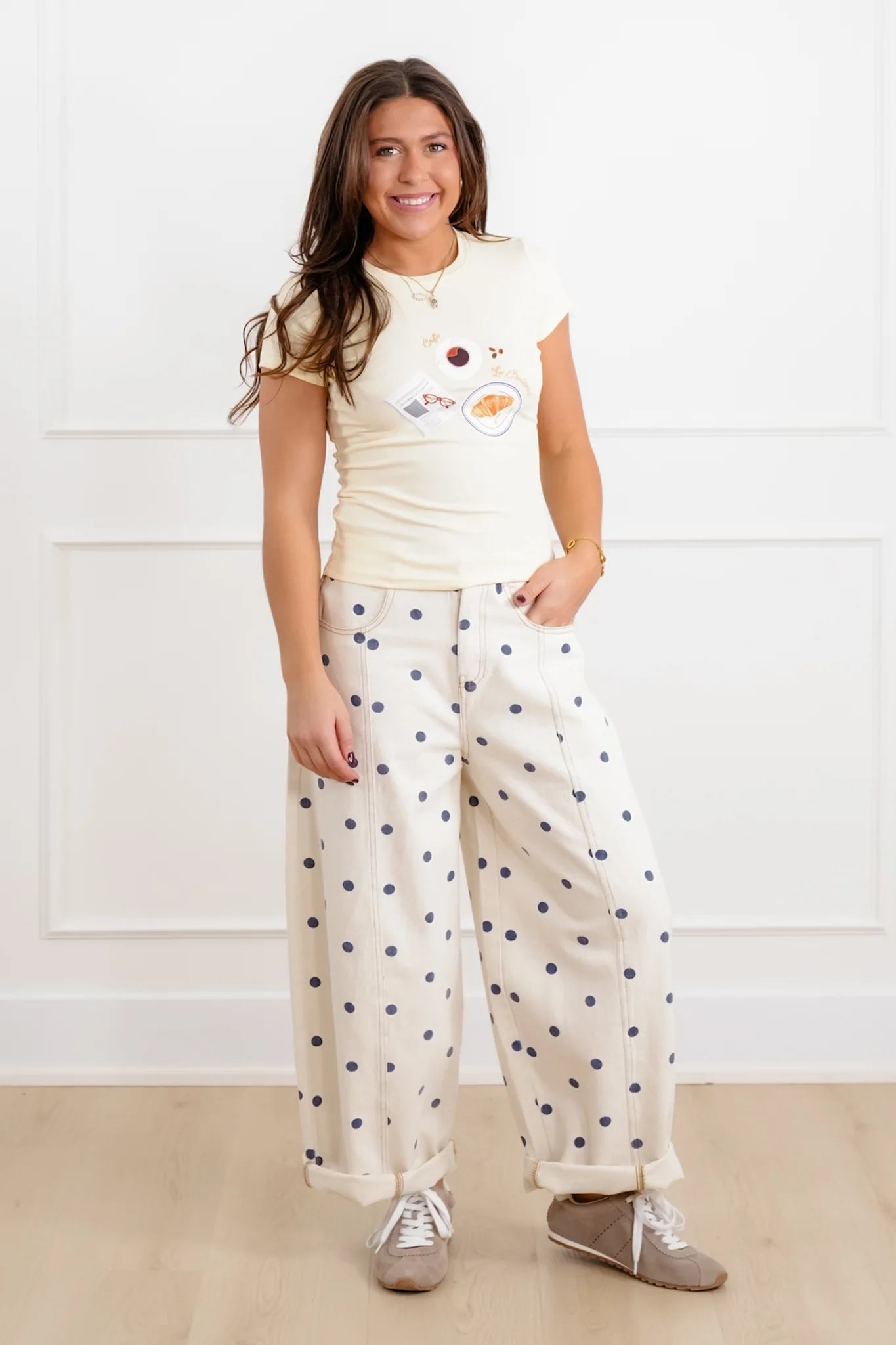 Short Sleeve "Cafe Le Croissant" Top - Image 3