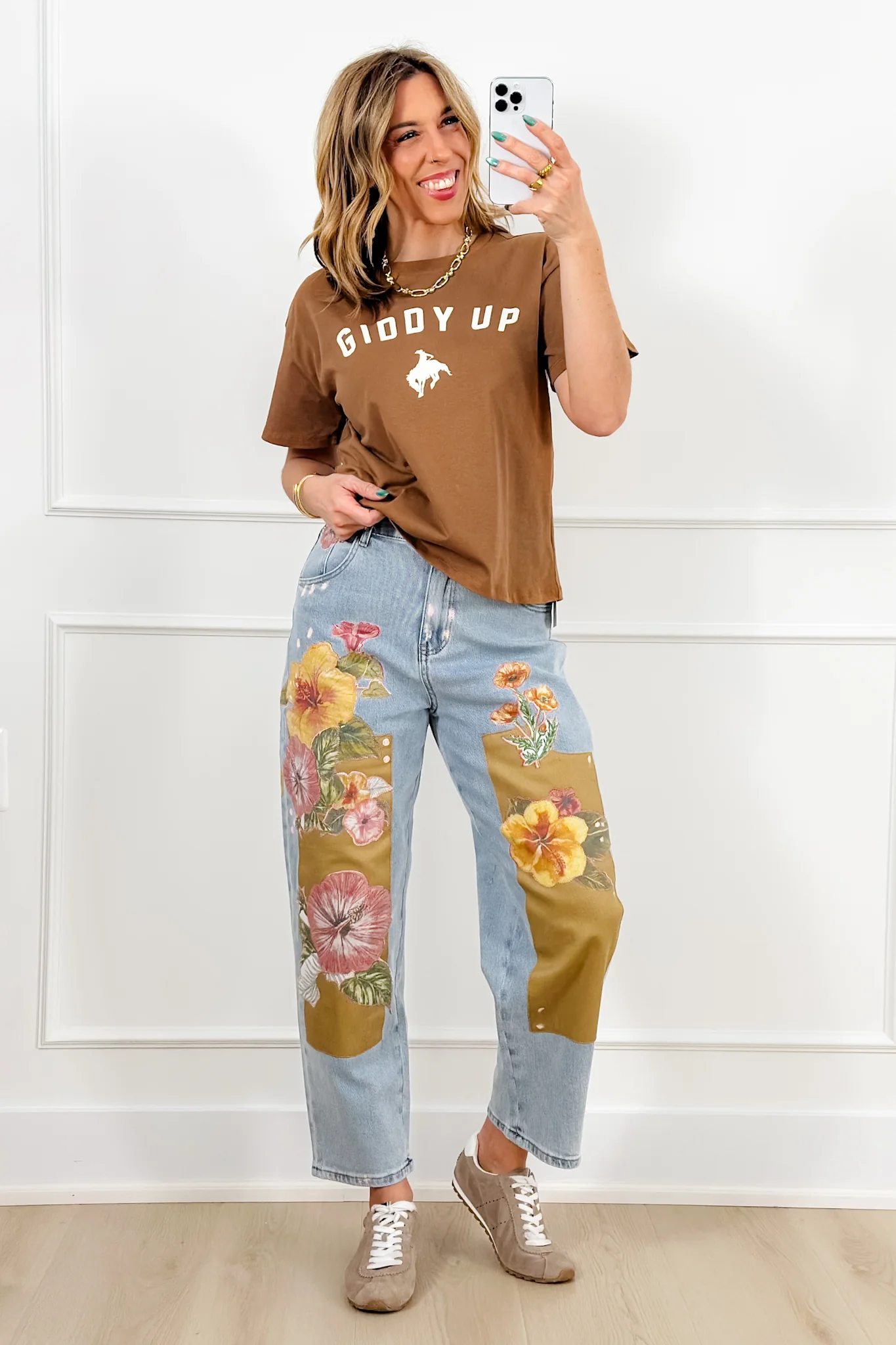 Short Sleeve "Giddy Up" Graphic Top - Image 2