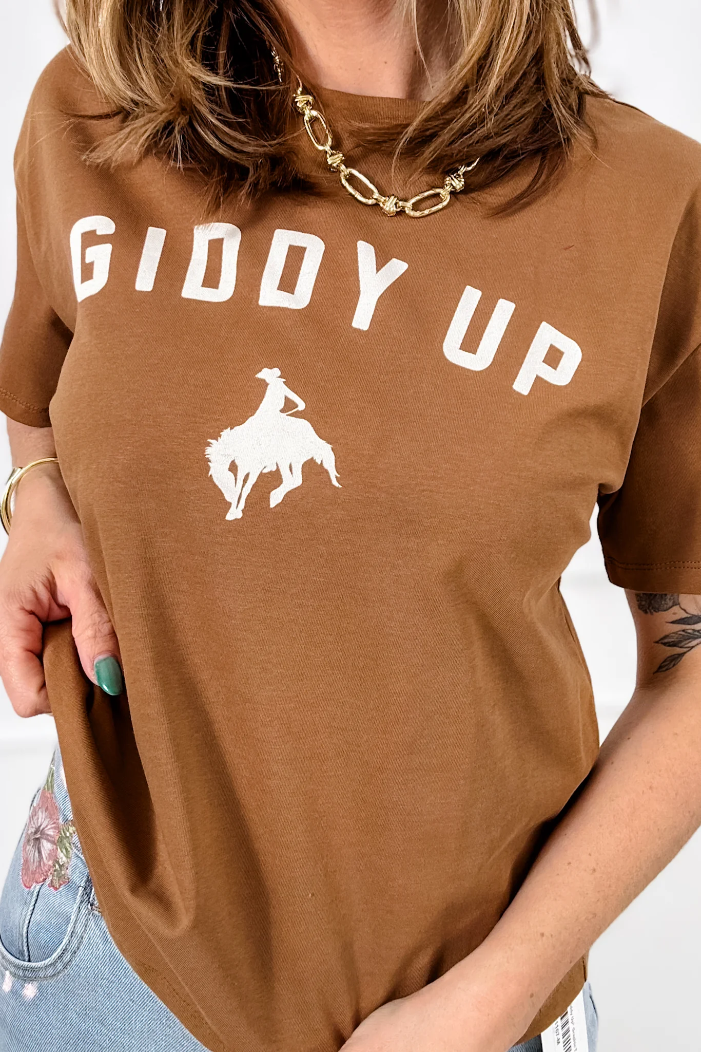 Short Sleeve "Giddy Up" Graphic Top - Image 3
