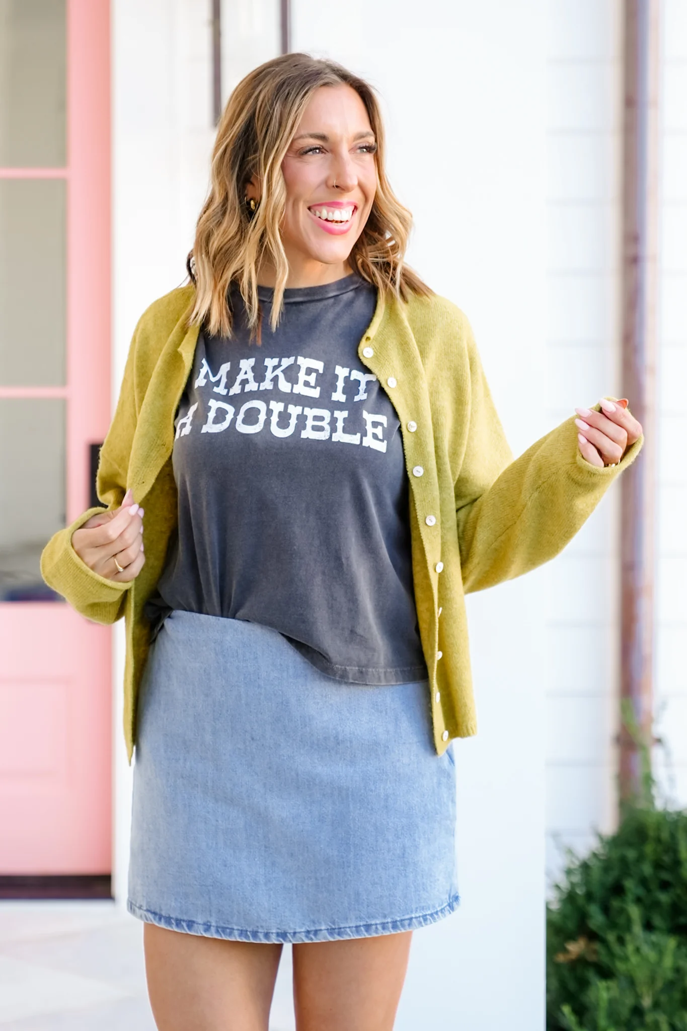 Short Sleeve "Make It A Double" Graphic Mini Tee - Image 2
