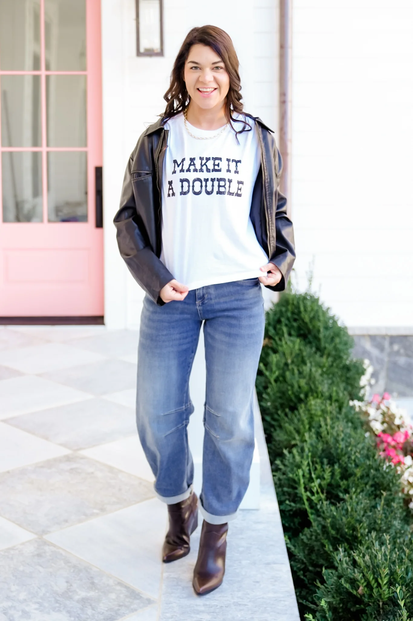 Short Sleeve "Make It A Double" Graphic Mini Tee - Image 5