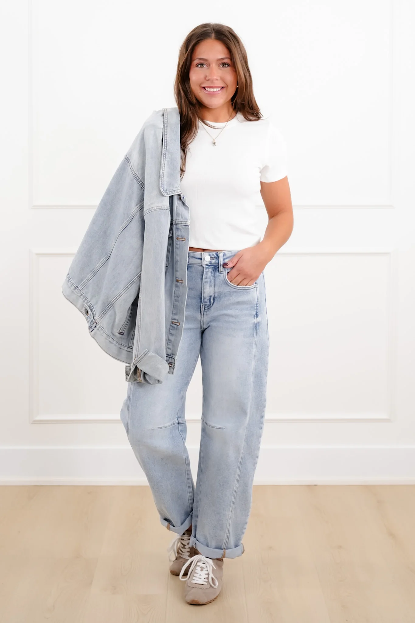 Short Sleeve Ribbed Knit Crop Tee - Image 6