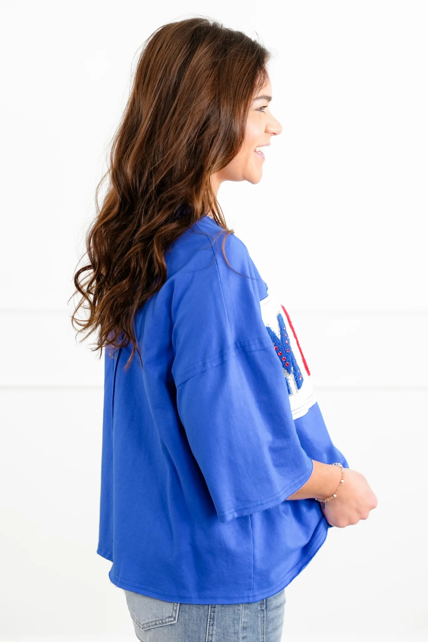 Short Sleeve Top with "America" Patch Detail - Image 5