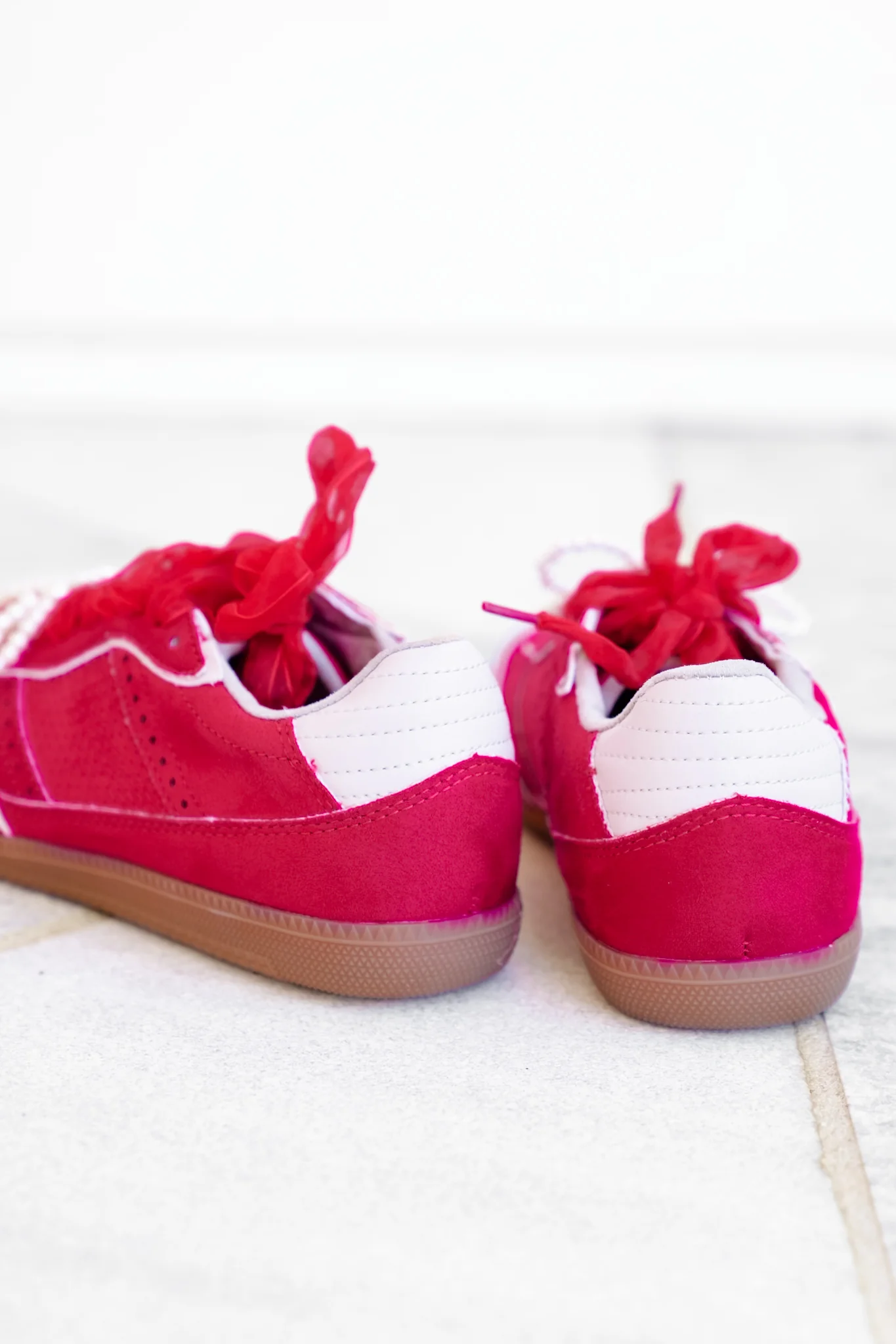 Shu Shop Lace Up Sneaker with Pearl Bow - Image 7