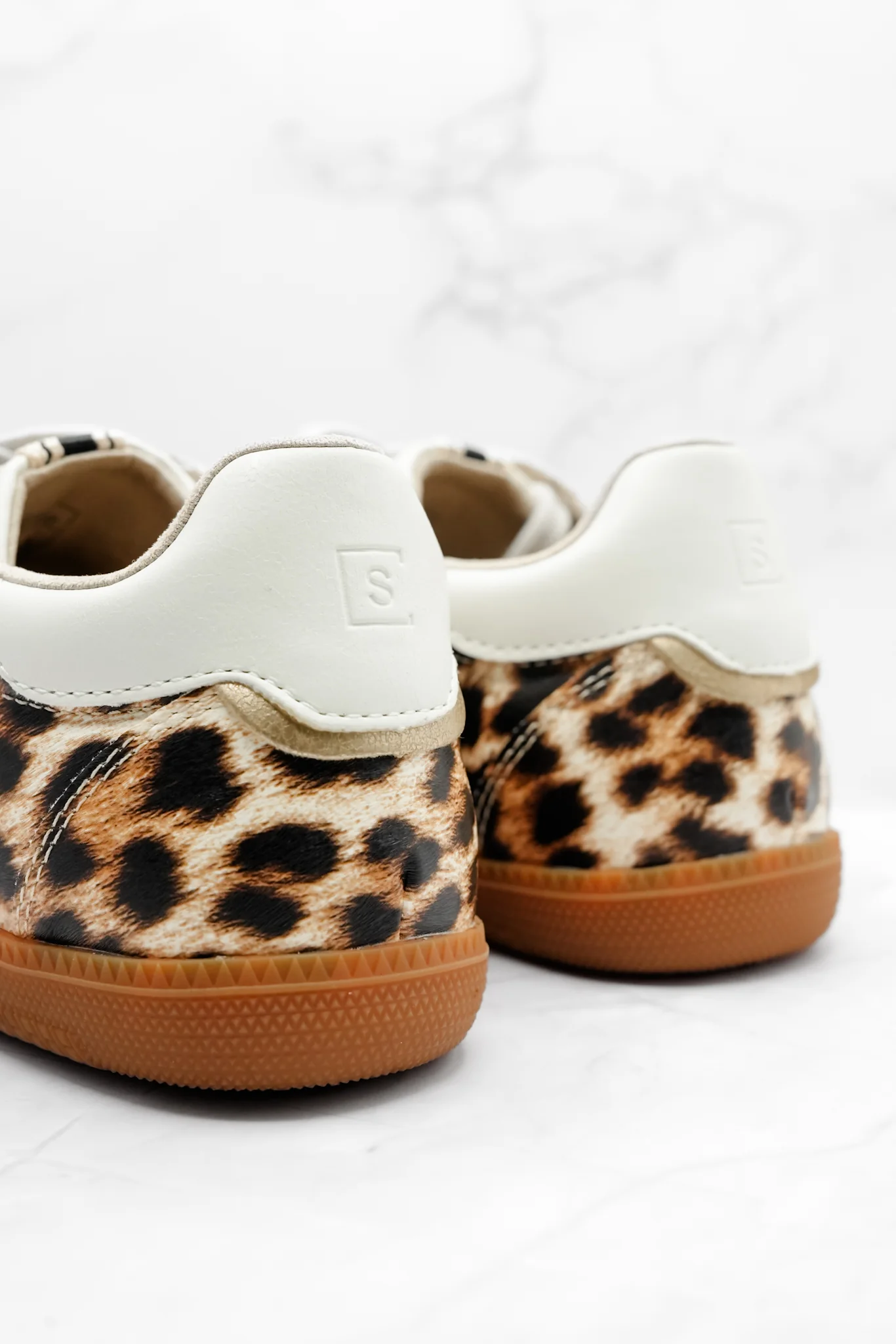 Shu Shop Leopard Print Sneaker with Contrasting Blush Stripes - Image 5