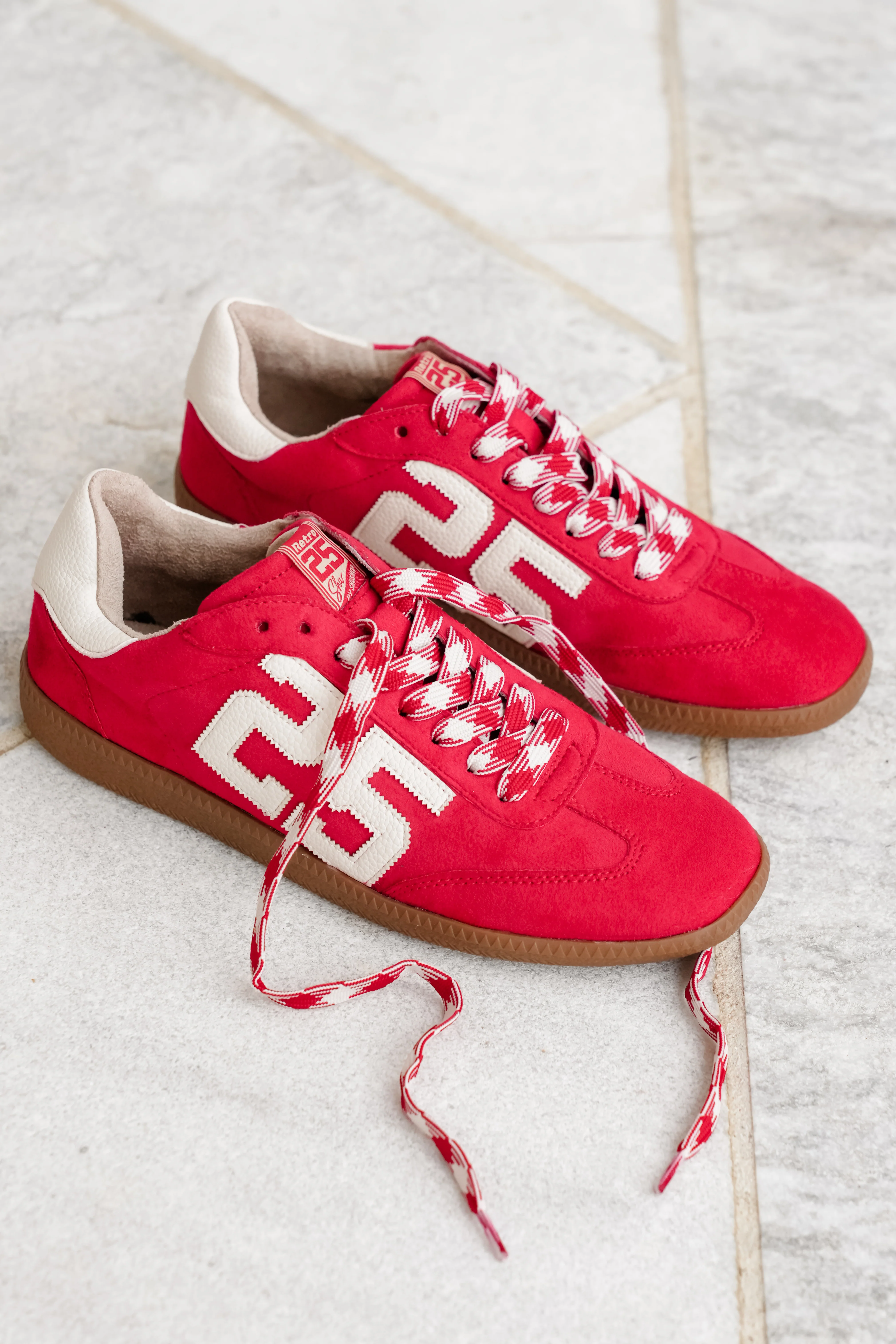 Shu Shop Vintage Style Suede Sneakers with Contrast 25 - Image 3