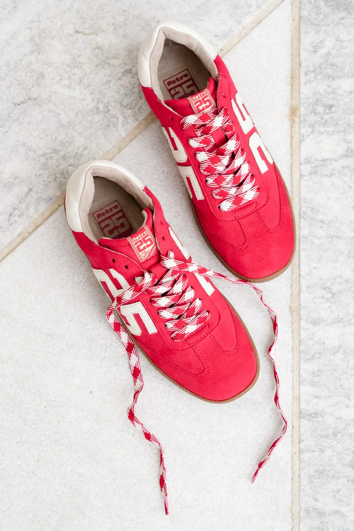 Shu Shop Vintage Style Suede Sneakers with Contrast 25 - Image 6