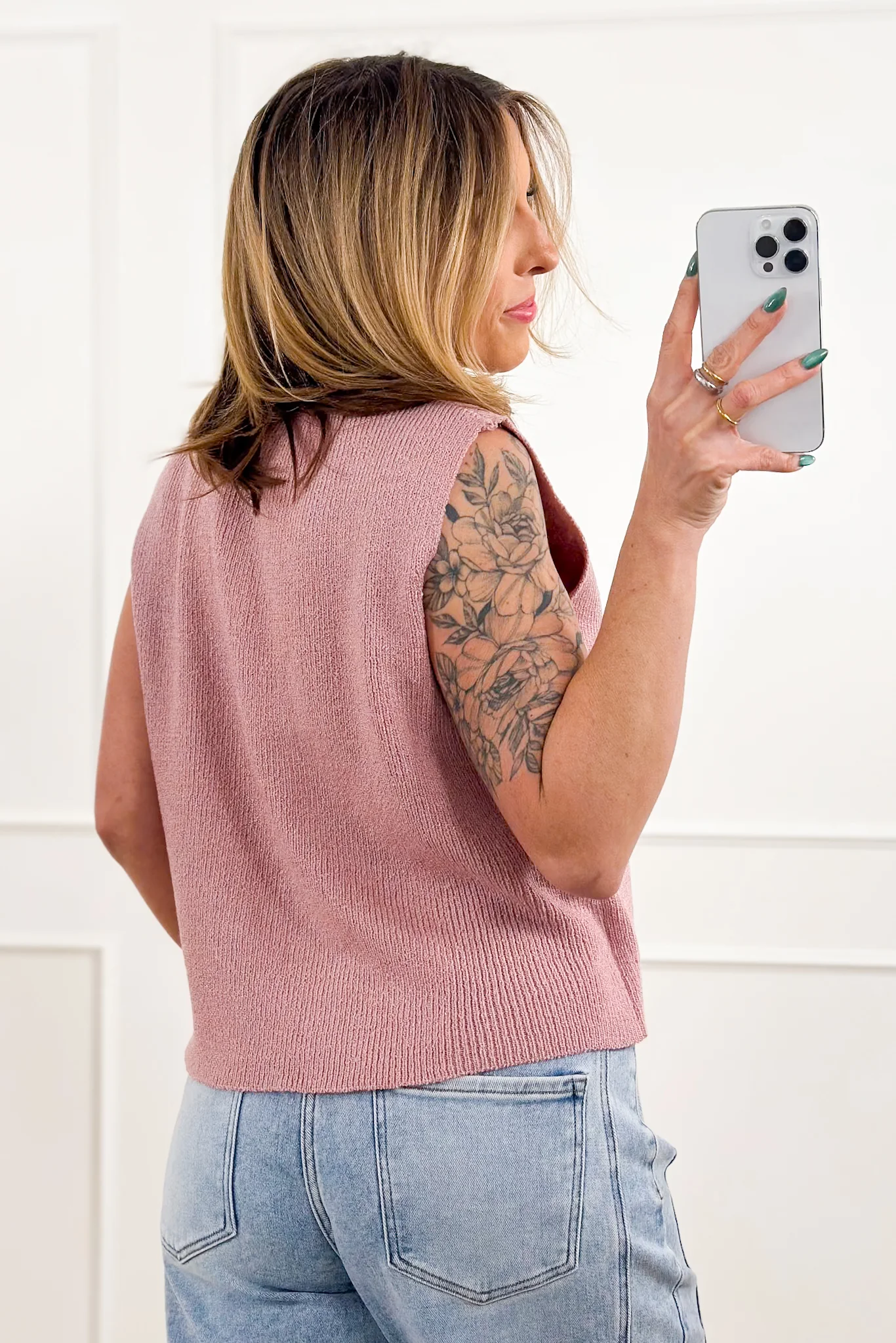 Sleeveless Button Down Sweater Vest - Image 9