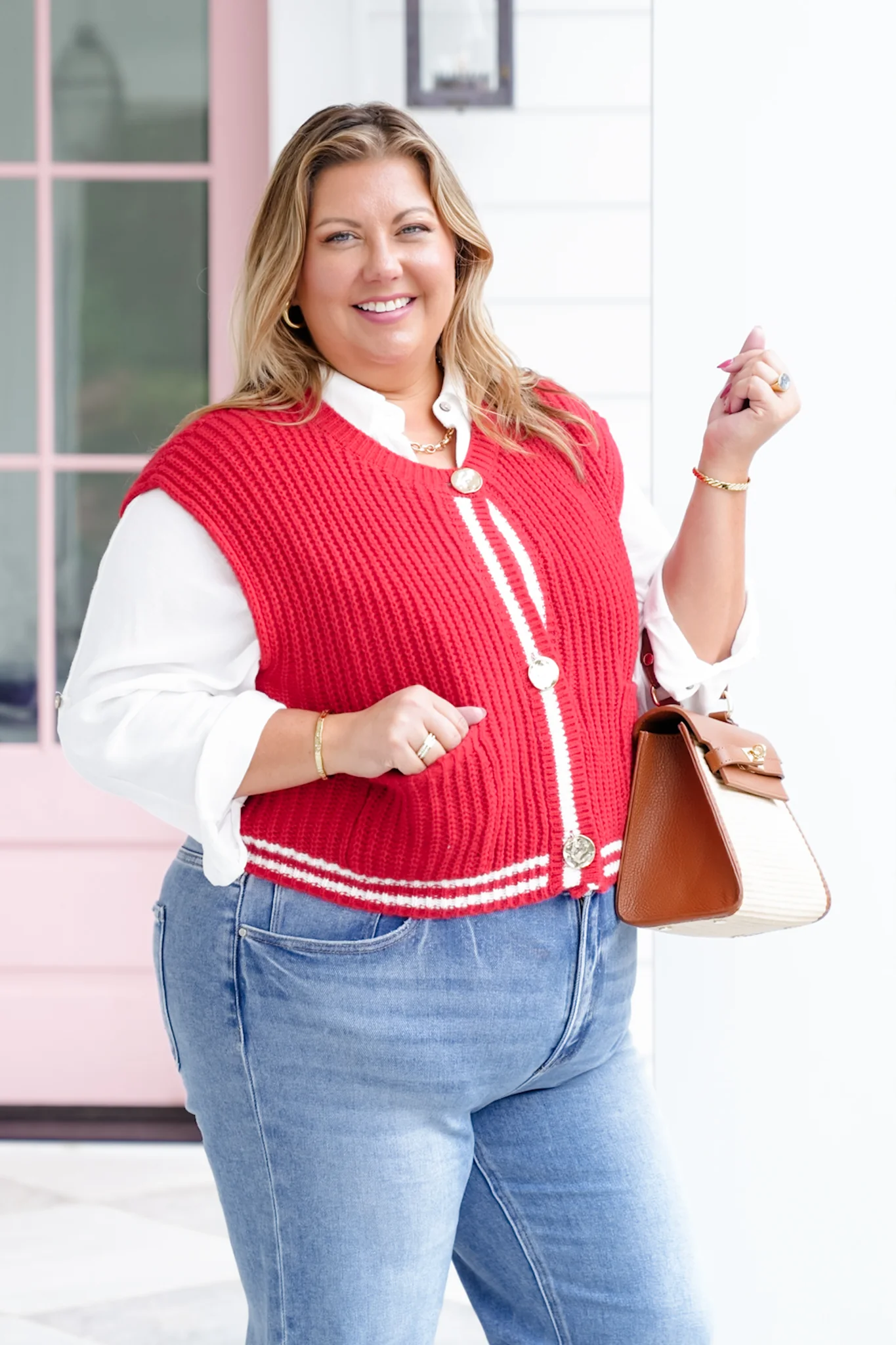Sleeveless Button Down Sweater Vest - Image 7