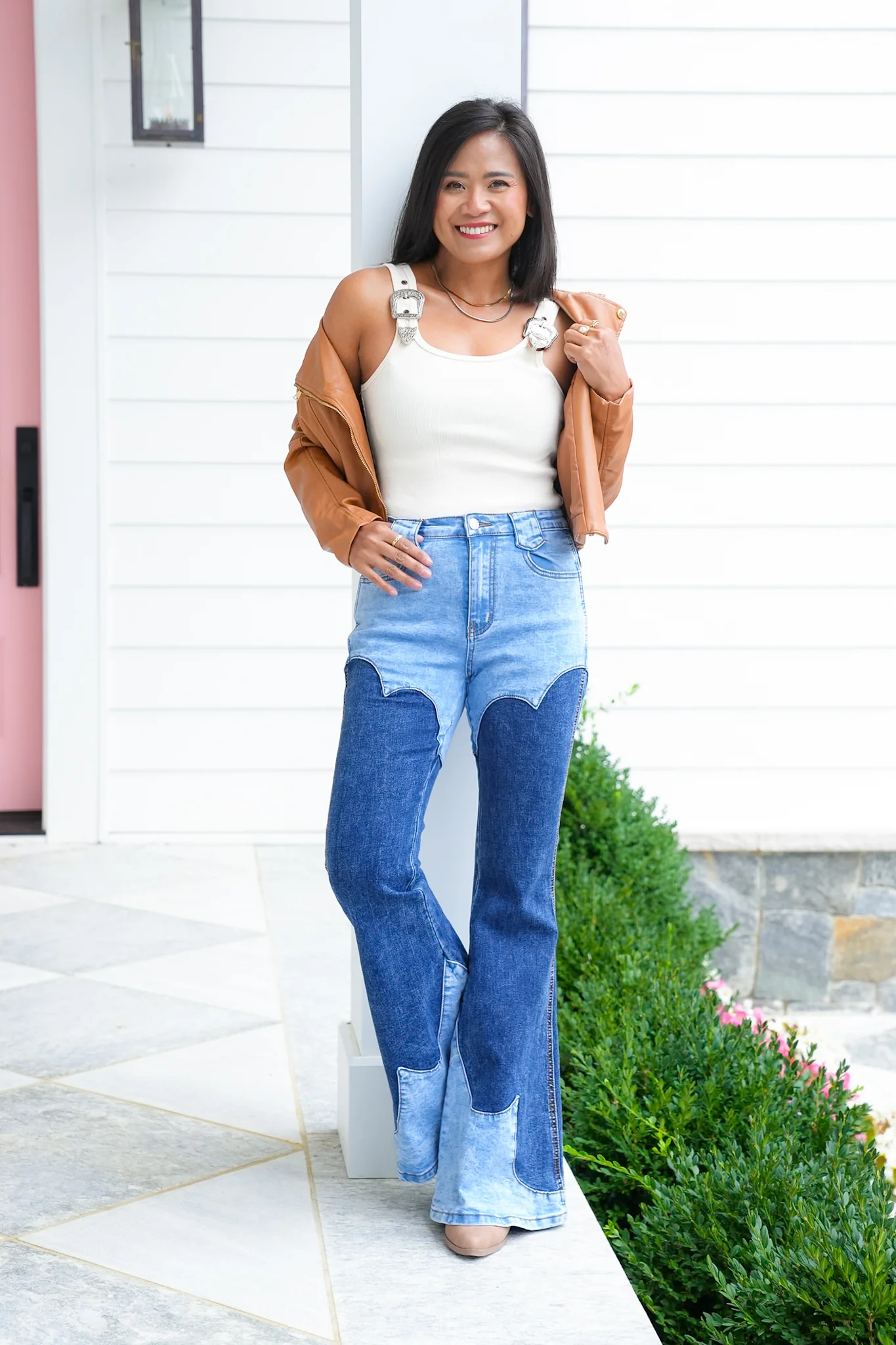 Sleeveless Ribbed Knit Bodysuit with Buckle Strap Detail - Image 10