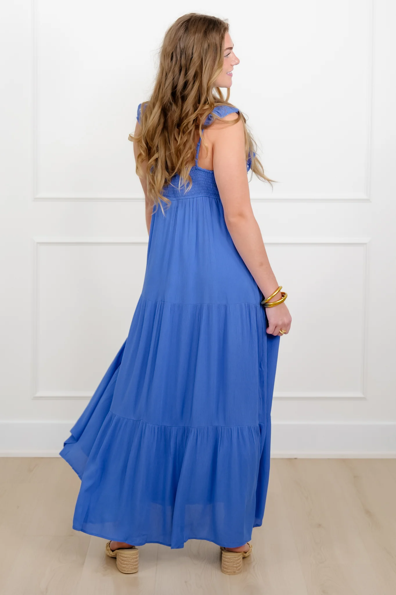 Sleeveless Ruffle Button Up Maxi Dress - Image 3