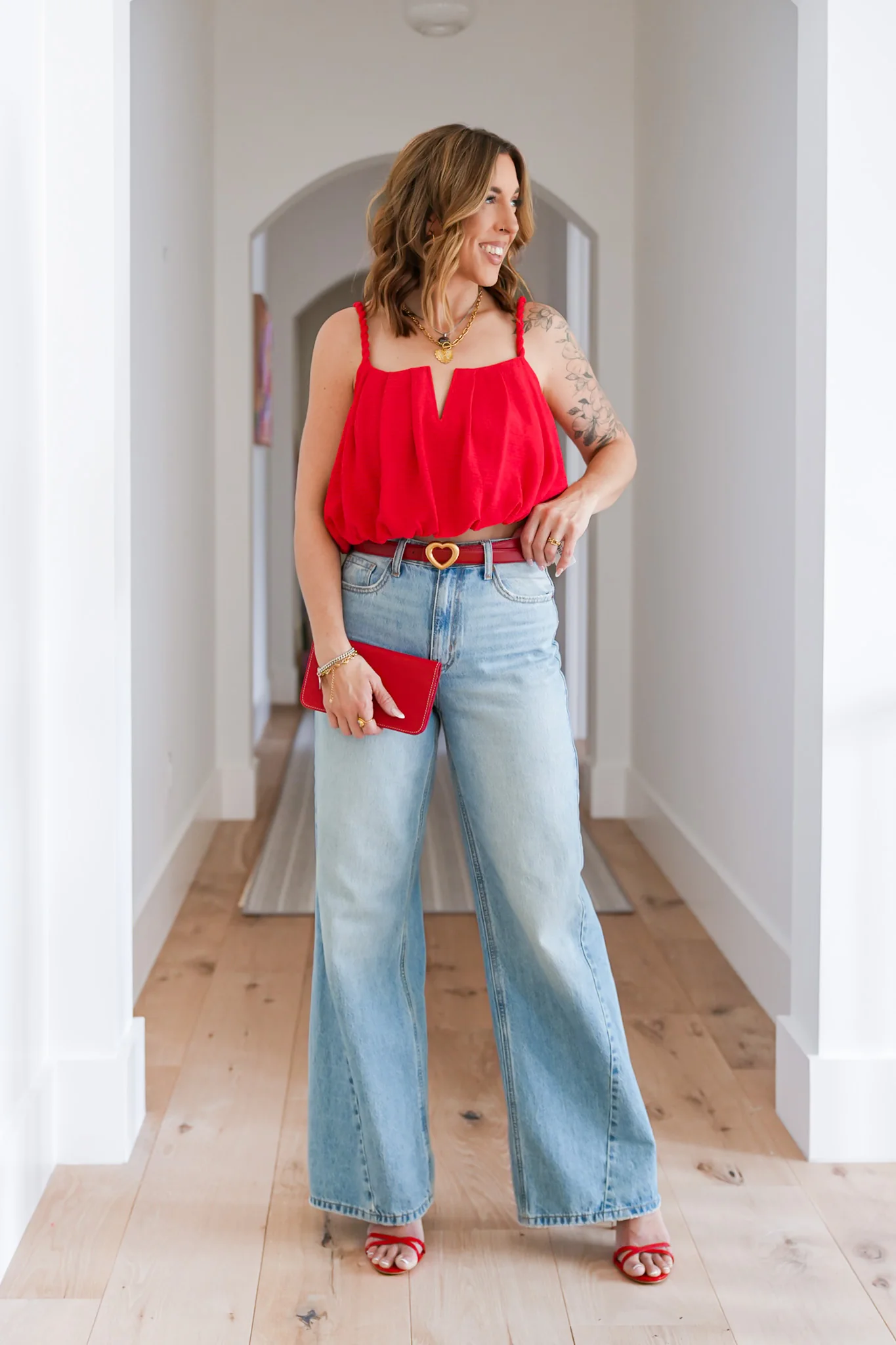 Sleeveless Twist Strap Bubble Hem Top - Image 5