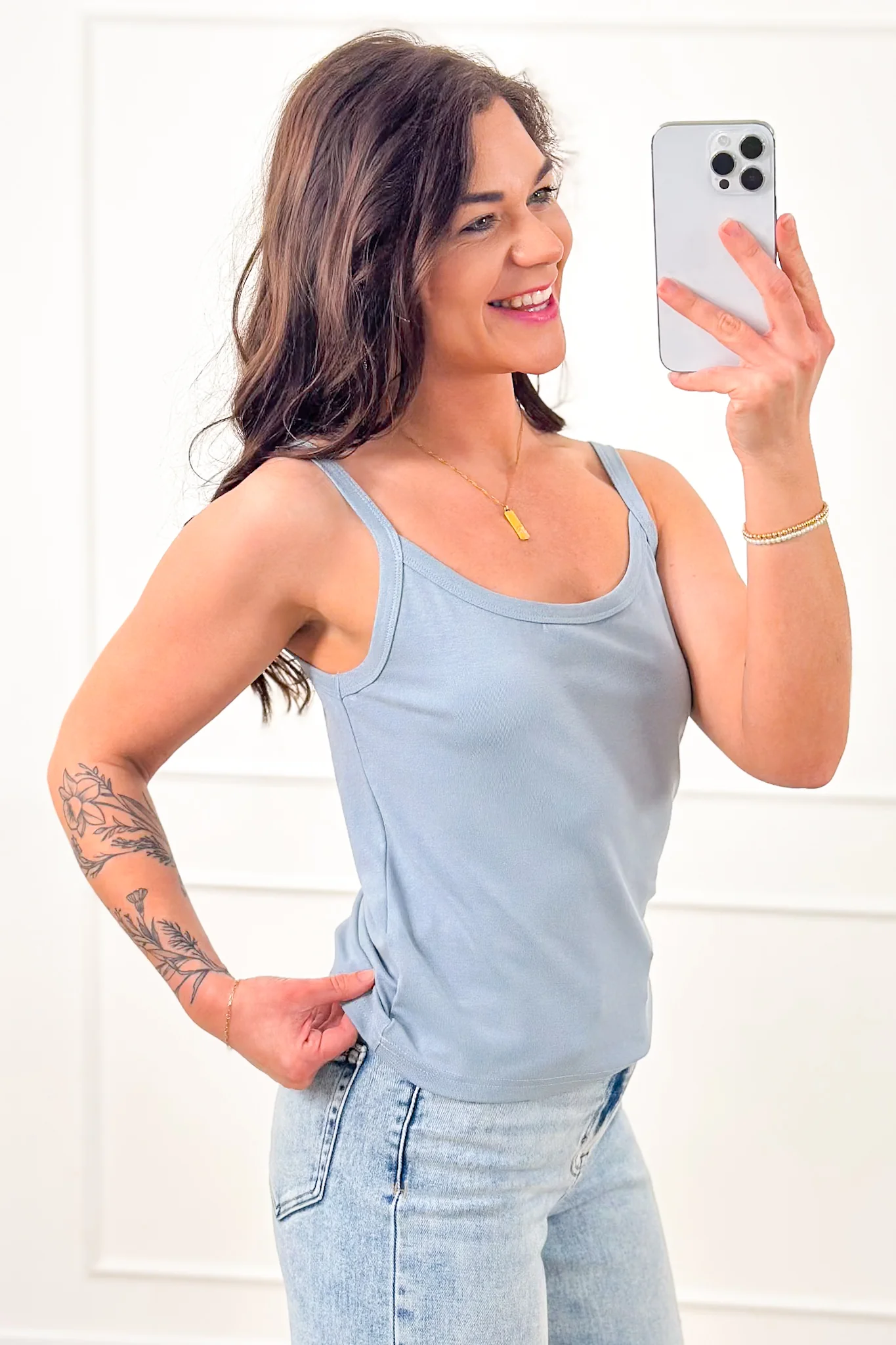 Solid Color Knit Cami Top - Image 9