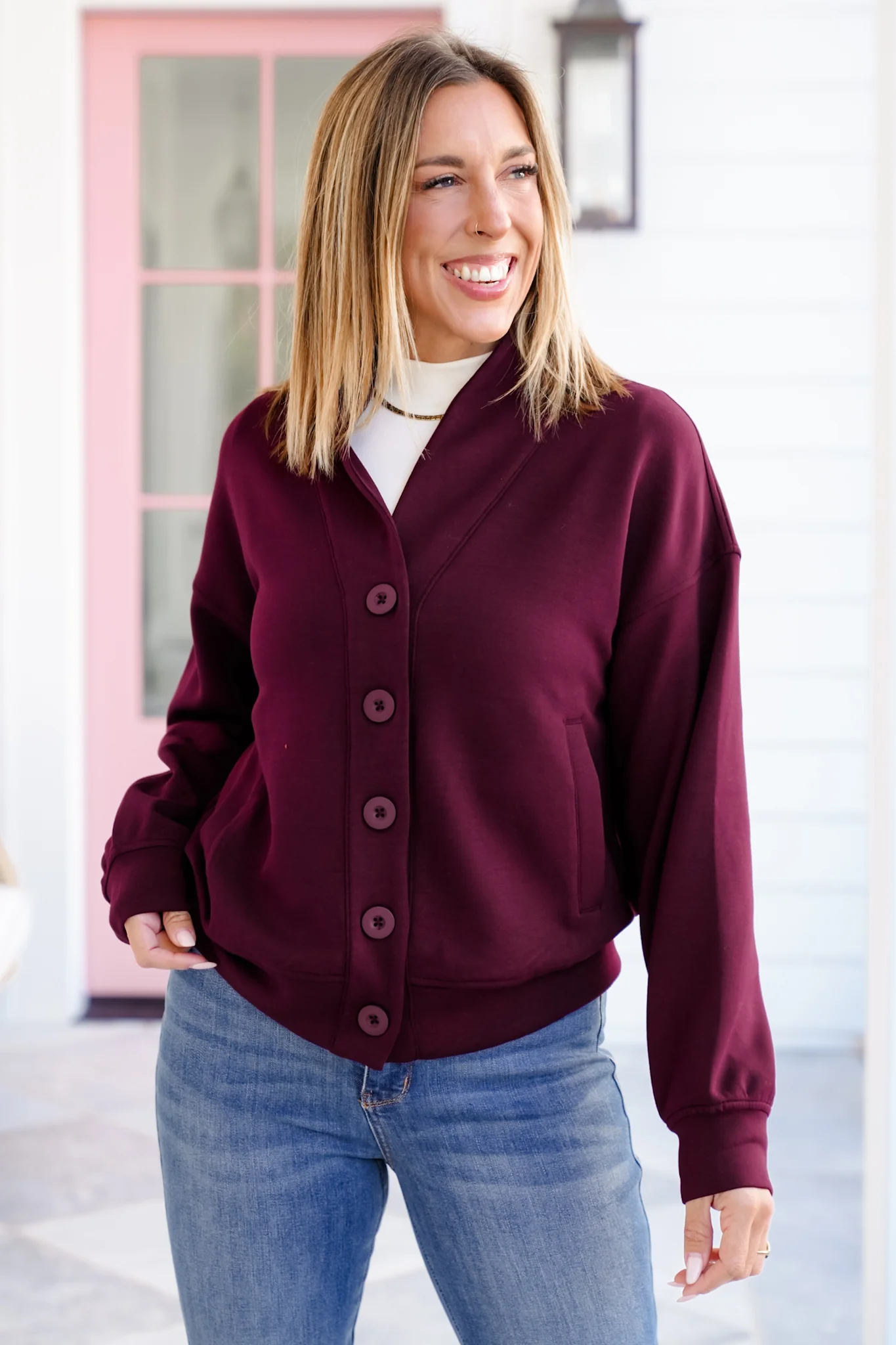 Solid Long Sleeve Knit Button Up Cardigan - Image 10