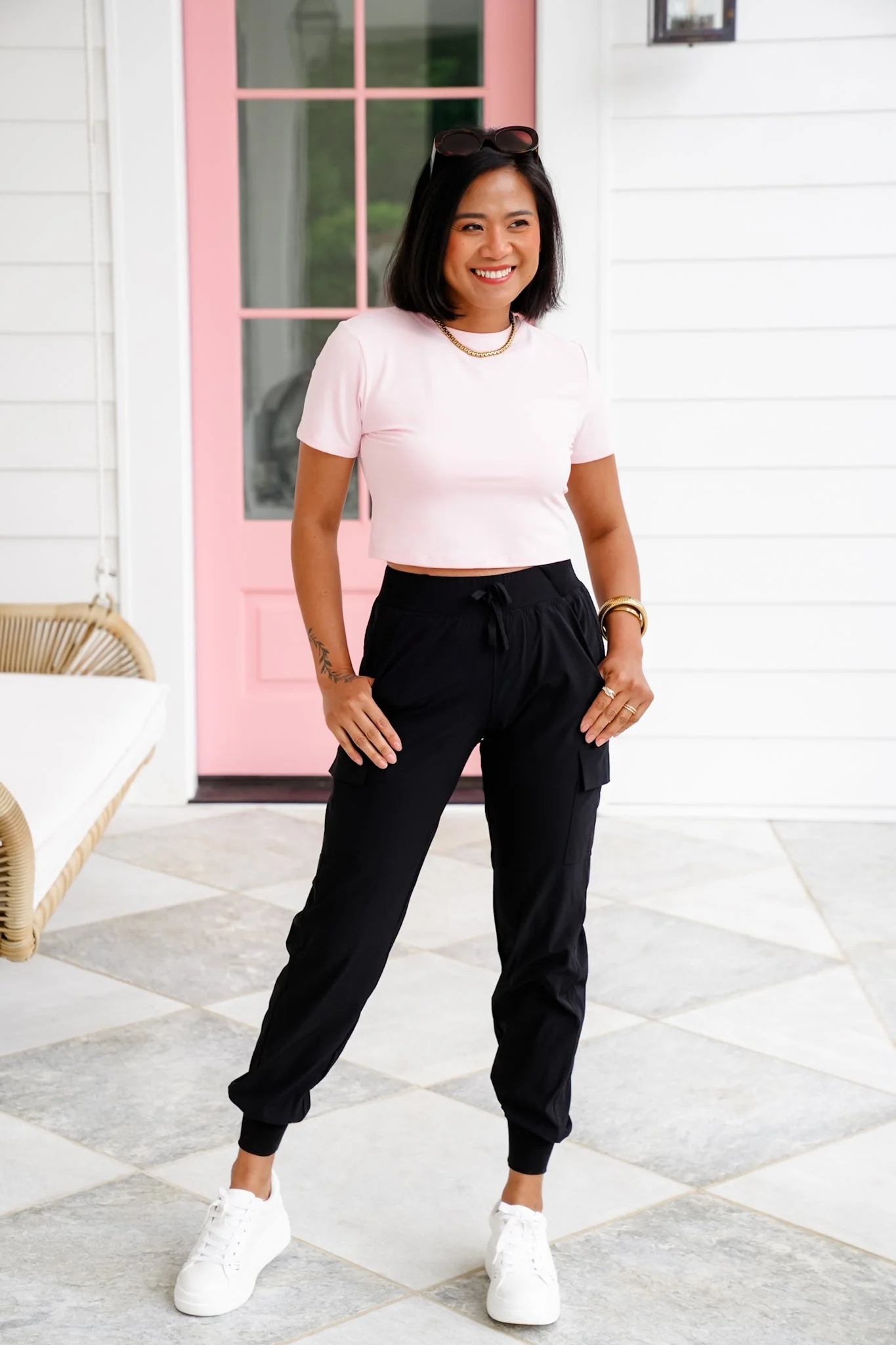 Restock! Solid Short Sleeve Round Neck Cropped Top - Image 9