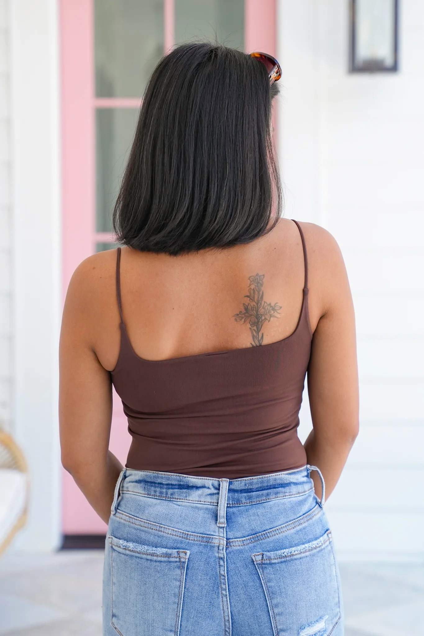 Solid Sleeveless Square Neck Cami Top - Image 8