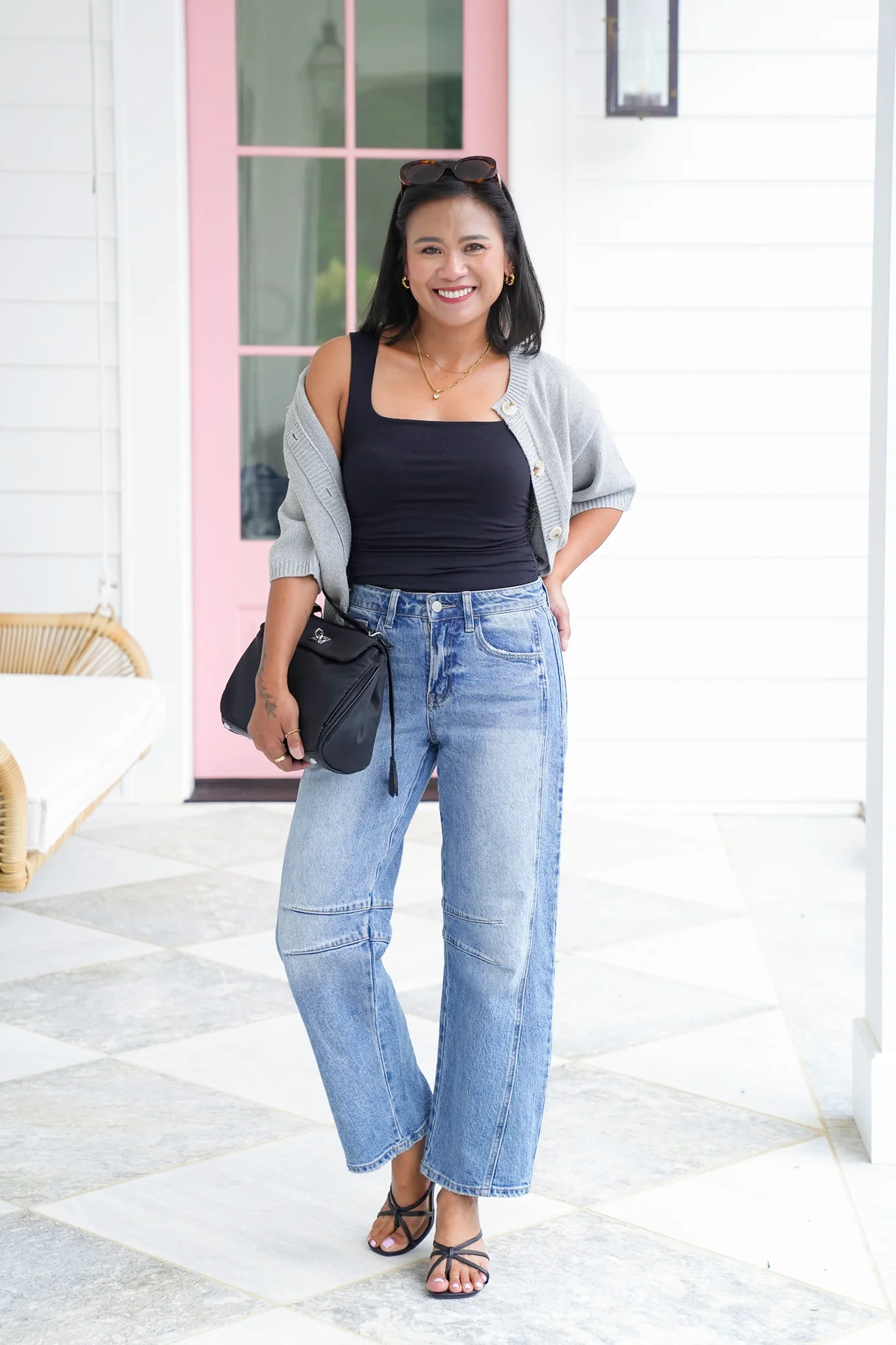 Solid Sleeveless Square Neck Top with Shirring Detail - Image 11