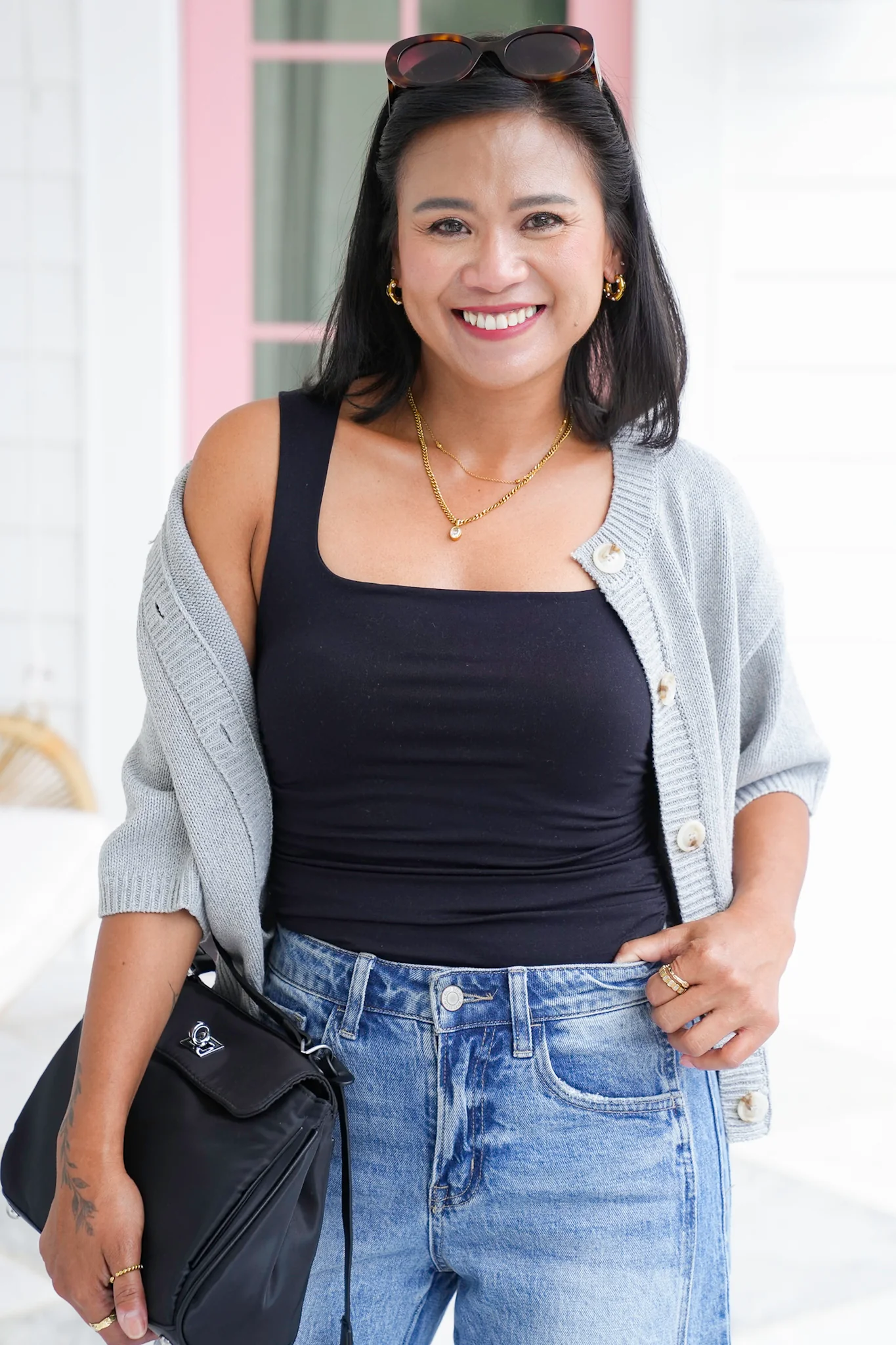 Solid Sleeveless Square Neck Top with Shirring Detail - Image 4