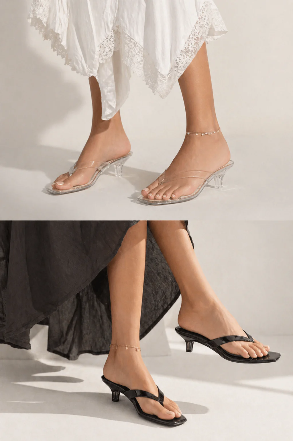 Steve Madden Chic Glossy Thong Kitten Heel Slide - Image 2